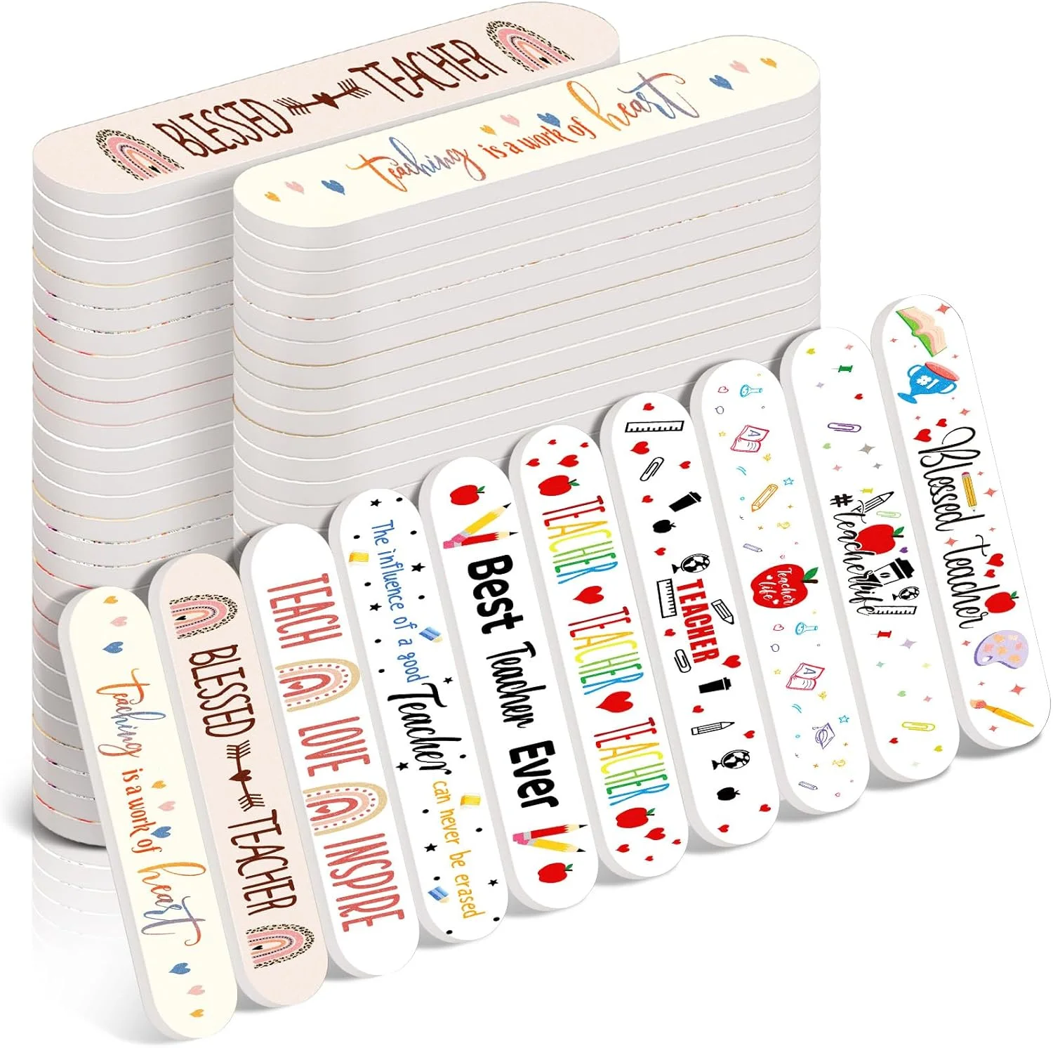 بسته 50 عددی سوهان ناخن با طرح های زیبا، هدیه ای مناسب برای قدردانی از معلمان، مهمانی های کوچک و هدیه به کارمندان و همکاران