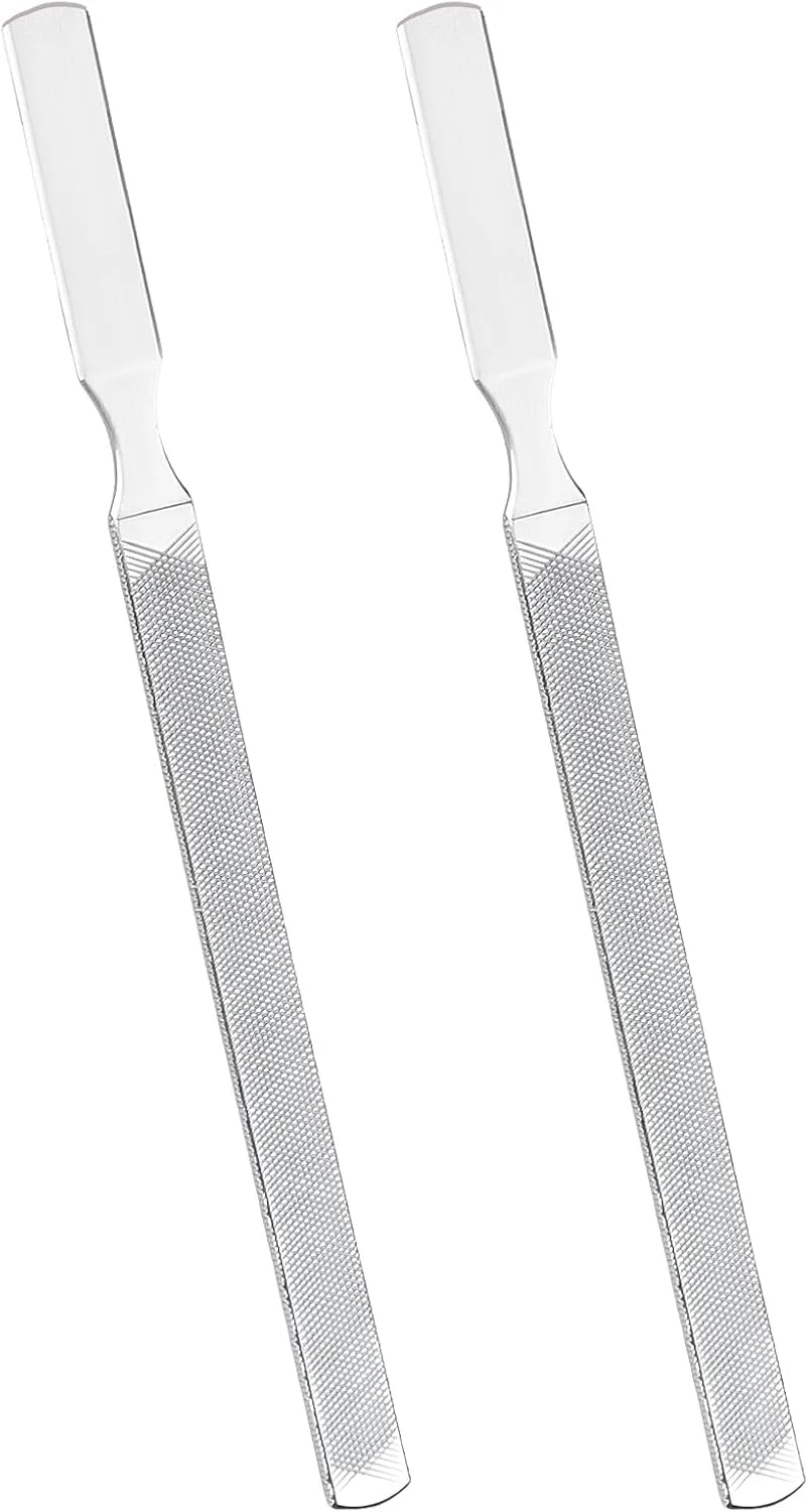 دو عدد سوهان ناخن پا برای ناخن های ضخیم، فولاد ضد زنگ 4 طرفه، سوهان ناخن پا سنگین 7 اینچی، ابزار بادوام و کارآمد مراقبت از ناخن، ایده آل برای مانیکور یا پدیکور آقایان و بانوان