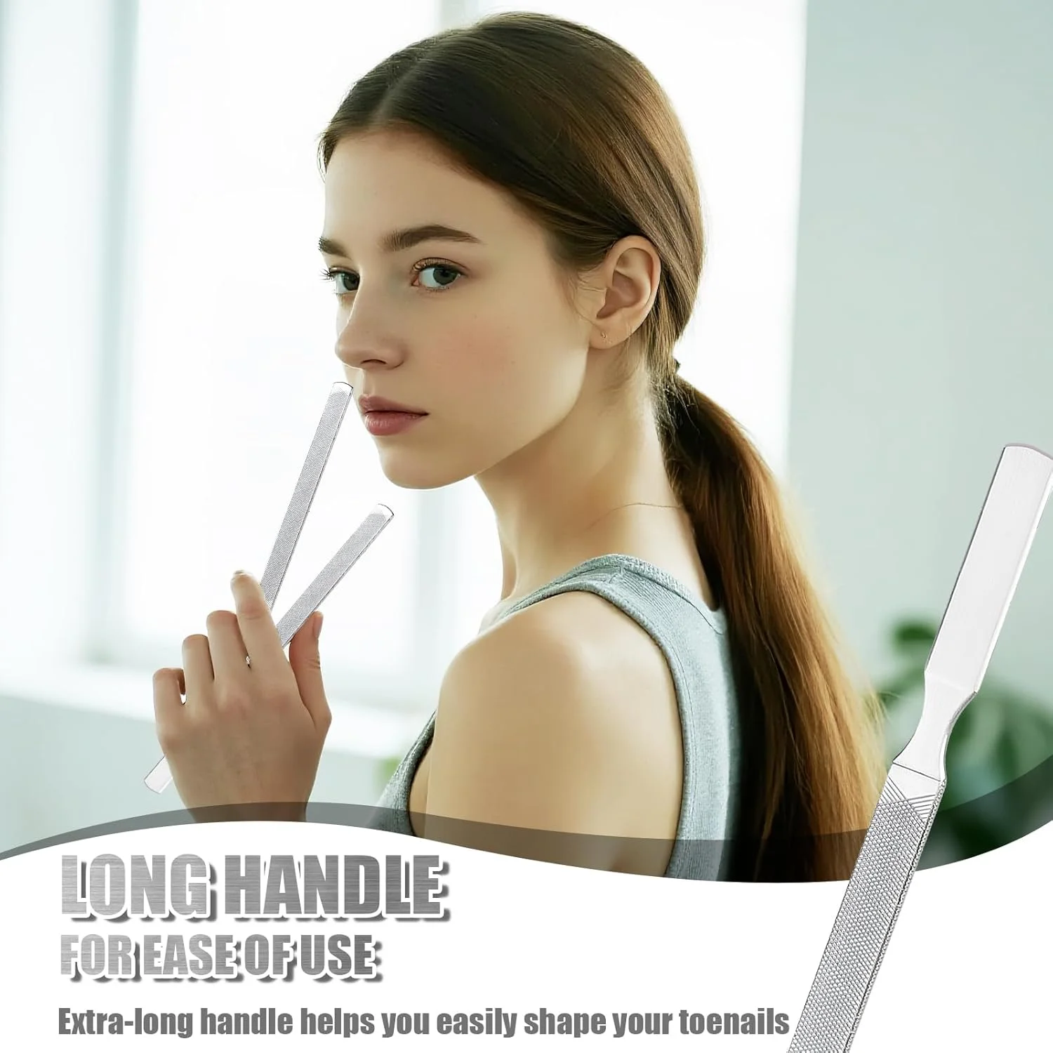 دو عدد سوهان ناخن پا برای ناخن های ضخیم، فولاد ضد زنگ 4 طرفه، سوهان ناخن پا سنگین 7 اینچی، ابزار بادوام و کارآمد مراقبت از ناخن، ایده آل برای مانیکور یا پدیکور آقایان و بانوان