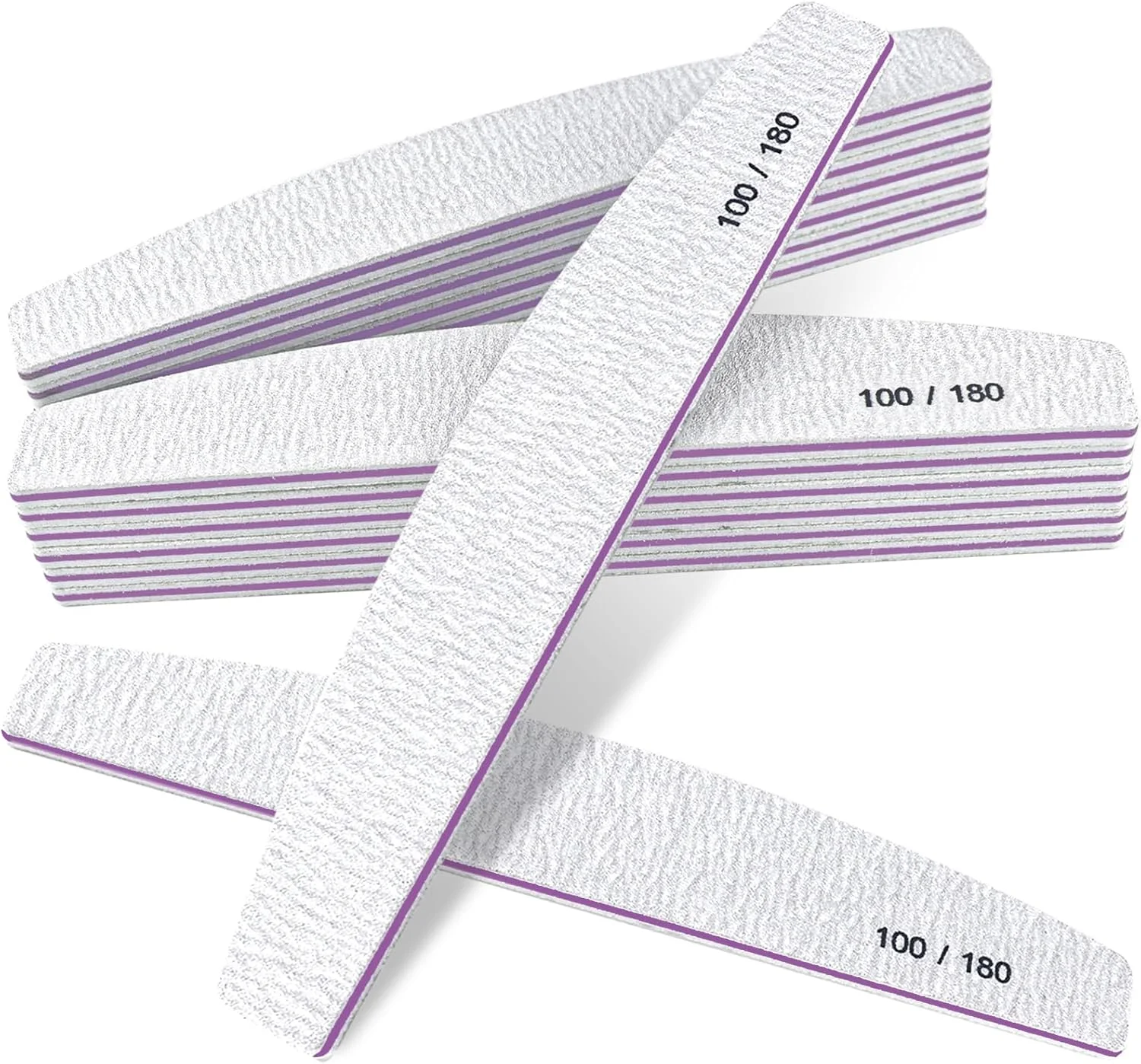 سوهان ناخن یلا جوی 12 عددی، سوهان ناخن دو طرفه با درجه زبری 100/180، ابزار حرفه ای ناخن (خاکستری)