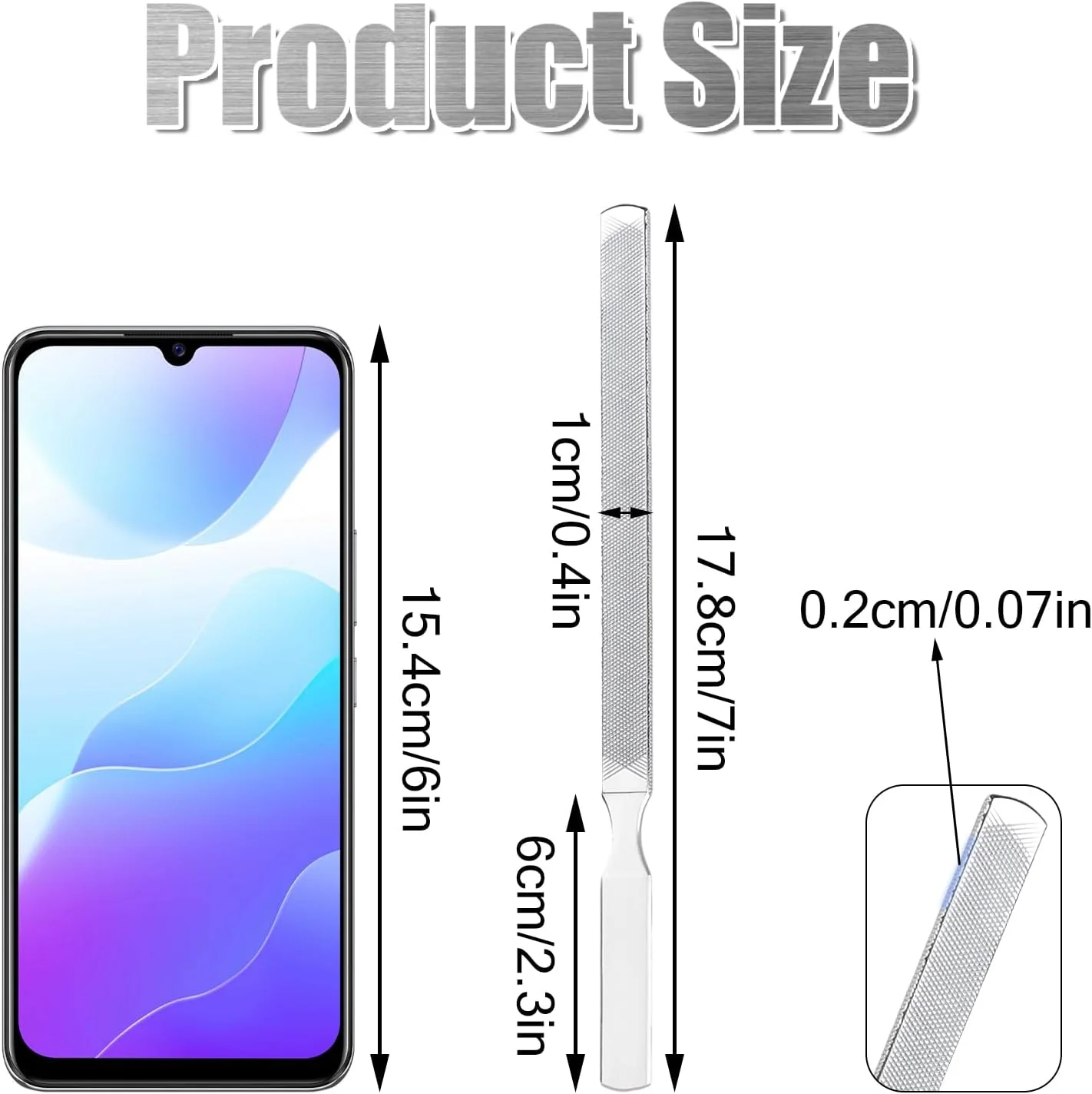 دو عدد سوهان ناخن پا برای ناخن های ضخیم، فولاد ضد زنگ 4 طرفه، سوهان ناخن پا سنگین، 18 سانتی متر طول، ابزار مراقبت از ناخن بادوام و کارآمد، ایده آل برای مانیکور یا پدیکور مردان و زنان