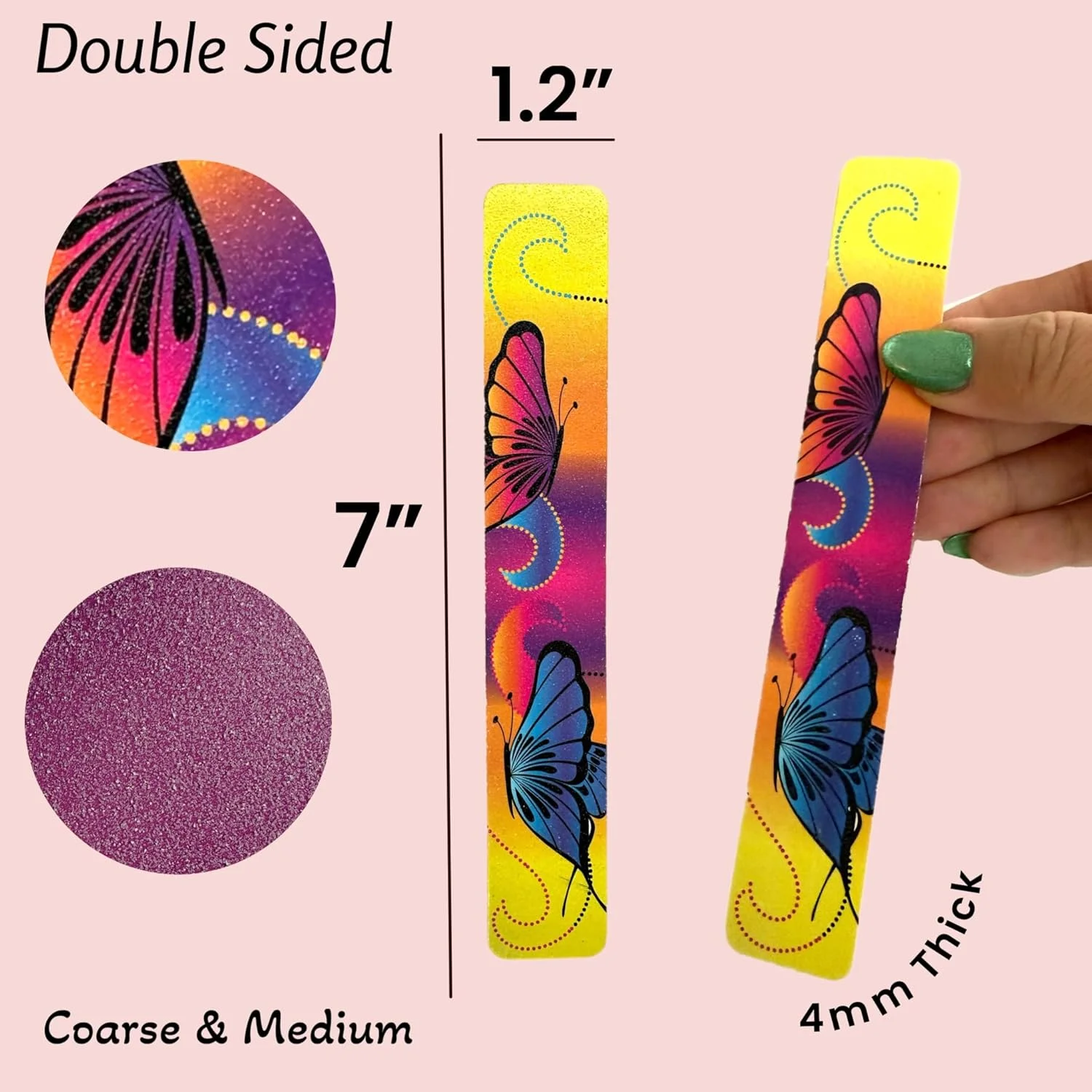 مجموعه 36 عددی سوهان ناخن دو طرفه، سمباده با زبری سنگین، متوسط و نرم، دارای بالشتک، با طراحی ارگونومیک برای سوهان کشی، صاف و پرداخت کردن ناخن، 7 اینچی، مناسب مسافرت، منزل، سالن و دارای تاییدیه TSA - طرح پروانه