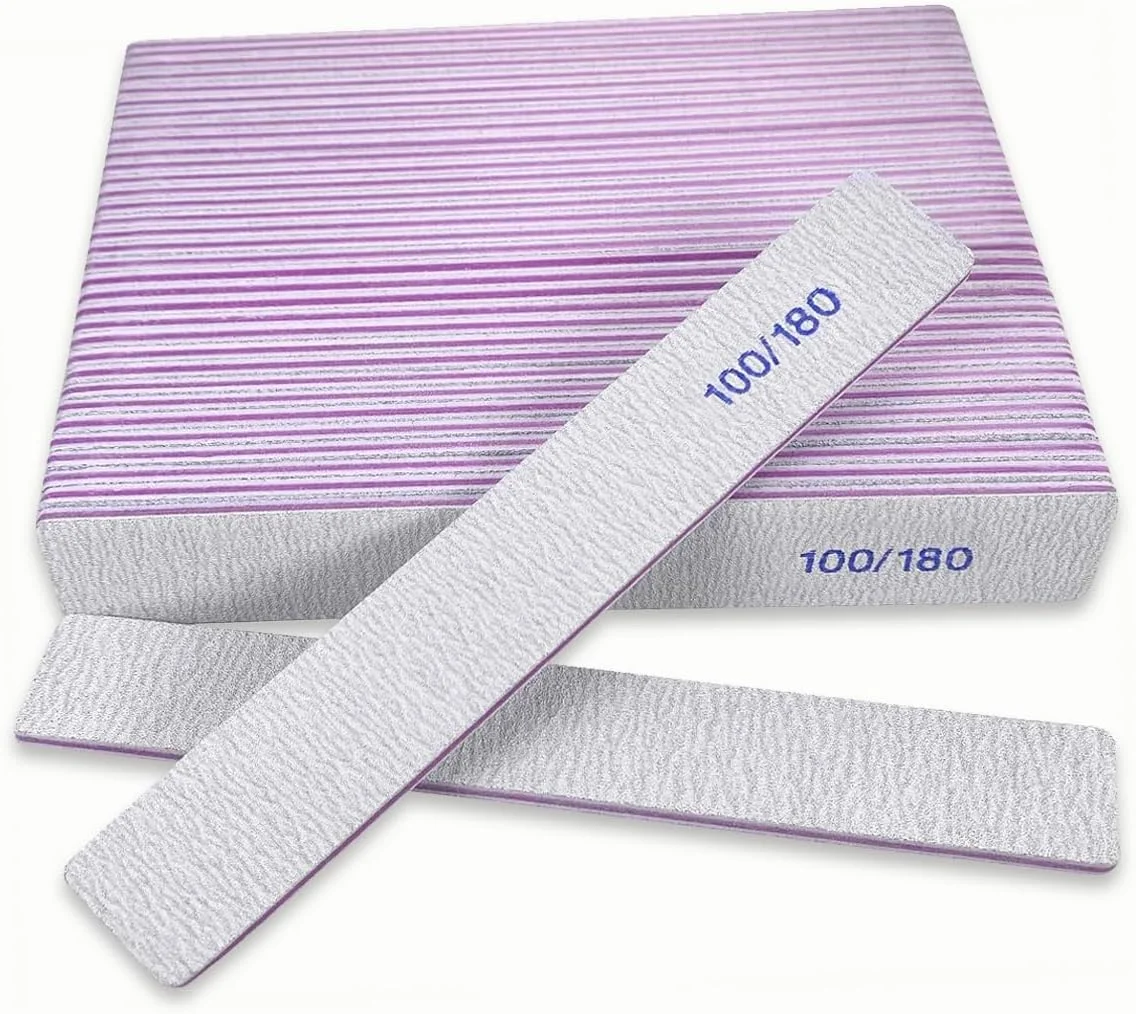 ست سوهان ناخن 9 عددی درجه زبری 100/180 - سمباده های قابل استفاده مجدد برای ابزار مانیکور ناخن های اکریلیک طبیعی