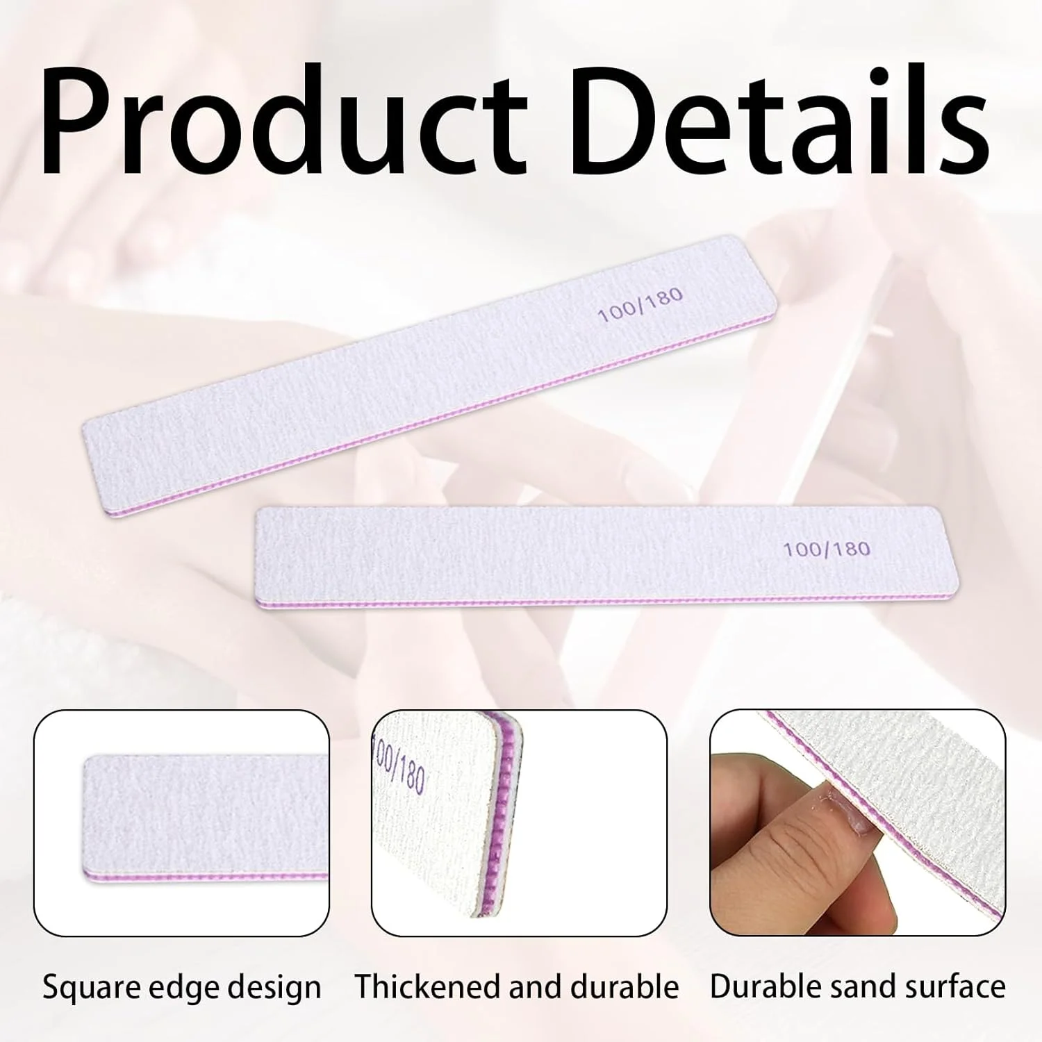 ست 15 عددی سوهان ناخن حرفه ای دو طرفه با قابلیت استفاده مجدد، درجه زبری 100/180، مناسب برای ناخن های اکریلیک و طبیعی، ابزار مانیکور، مناسب برای طراحی ناخن، سالن و استفاده خانگی