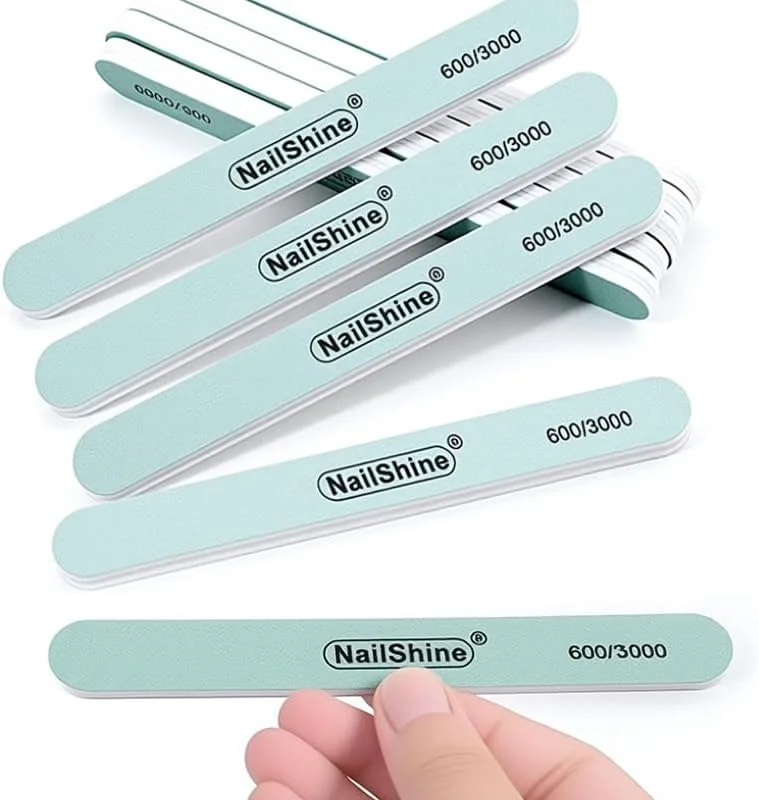 ۱۰ عدد سوهان ناخن با درجه زبری ۶۰۰/۳۰۰۰ برای ناخن های طبیعی، ابزار مانیکور و پدیکور دو طرفه برای ناخن های دست و پا، مناسب برای خانه و سالن (سبز)