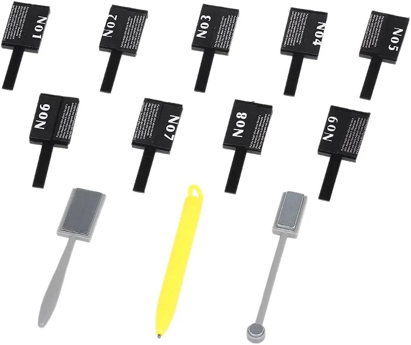 مجموعه ۱۲ عددی ابزار طراحی ناخن مغناطیسی سه بعدی به همراه قلم طراحی