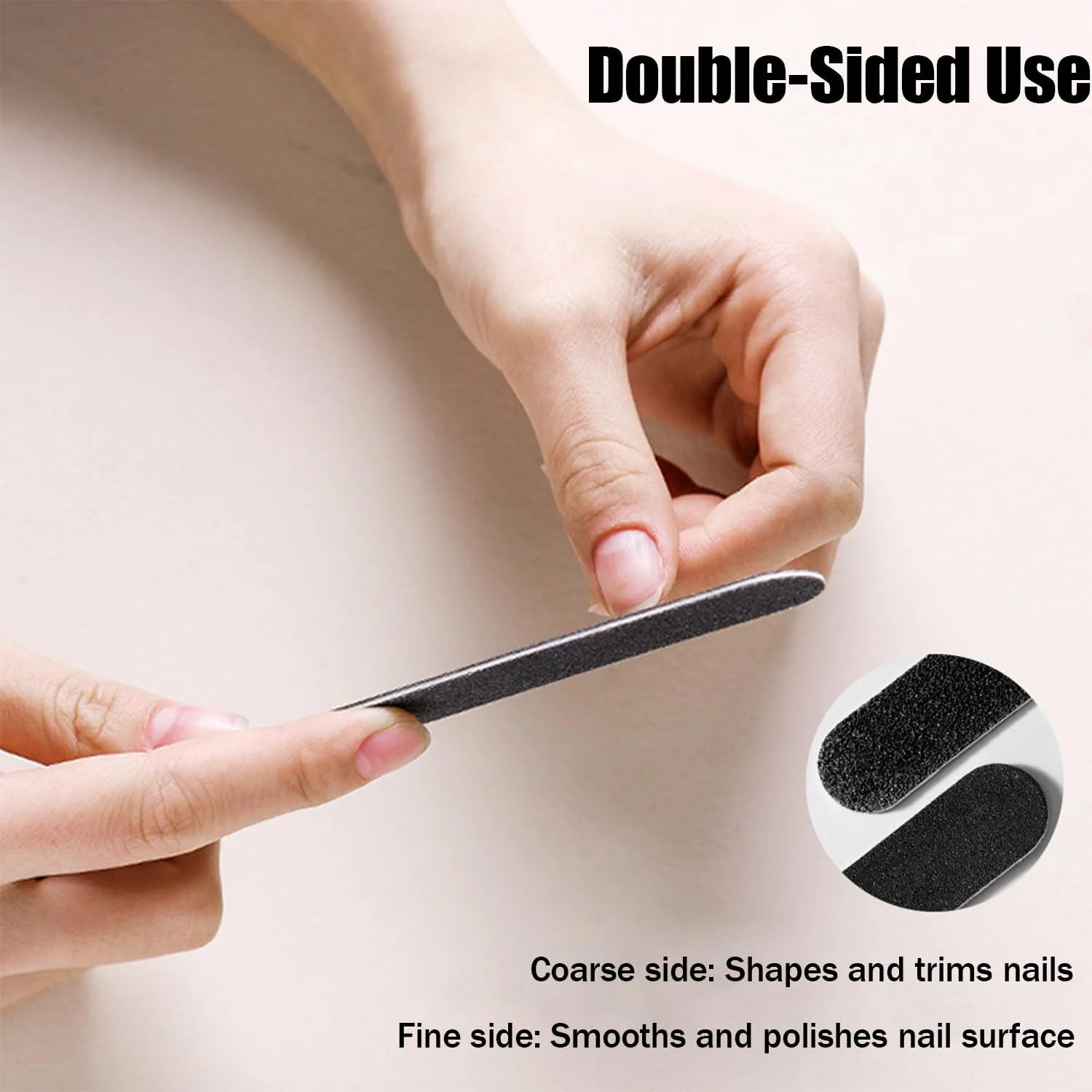 سوهان ناخن 12 عددی حرفه ای دو طرفه درجه زبری 100/180، ابزار مانیکور پدیکور مشکی برای ناخن های اکریلیک طبیعی، سوهان های بافرینگ قابل استفاده مجدد