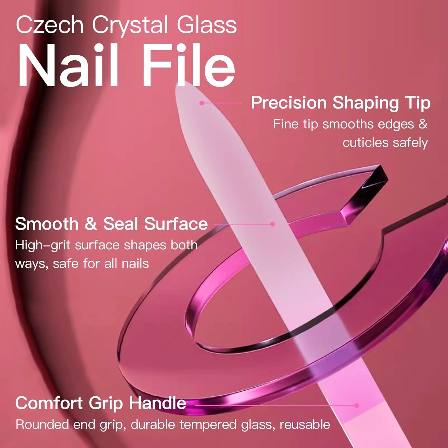 ست ۳ عددی سوهان ناخن شیشه ای Curvlife به همراه футляр، ابزار حرفه ای مانیکور و بافر ناخن برای ناخن های طبیعی، کیت مراقبت ملایم ناخن برای داشتن پایانی صاف، سالم و براق