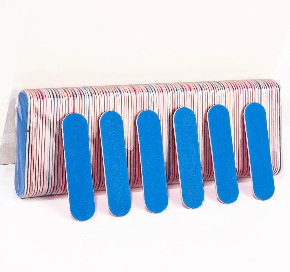 ۱۰۰ عدد سوهان ناخن حرفه ای، دو طرفه، قابل شستشو و قابل استفاده مجدد، ابزار مانیکور برای ژل کاشت ناخن و ناخن های اکریلیک، مناسب برای استفاده در منزل و سالن