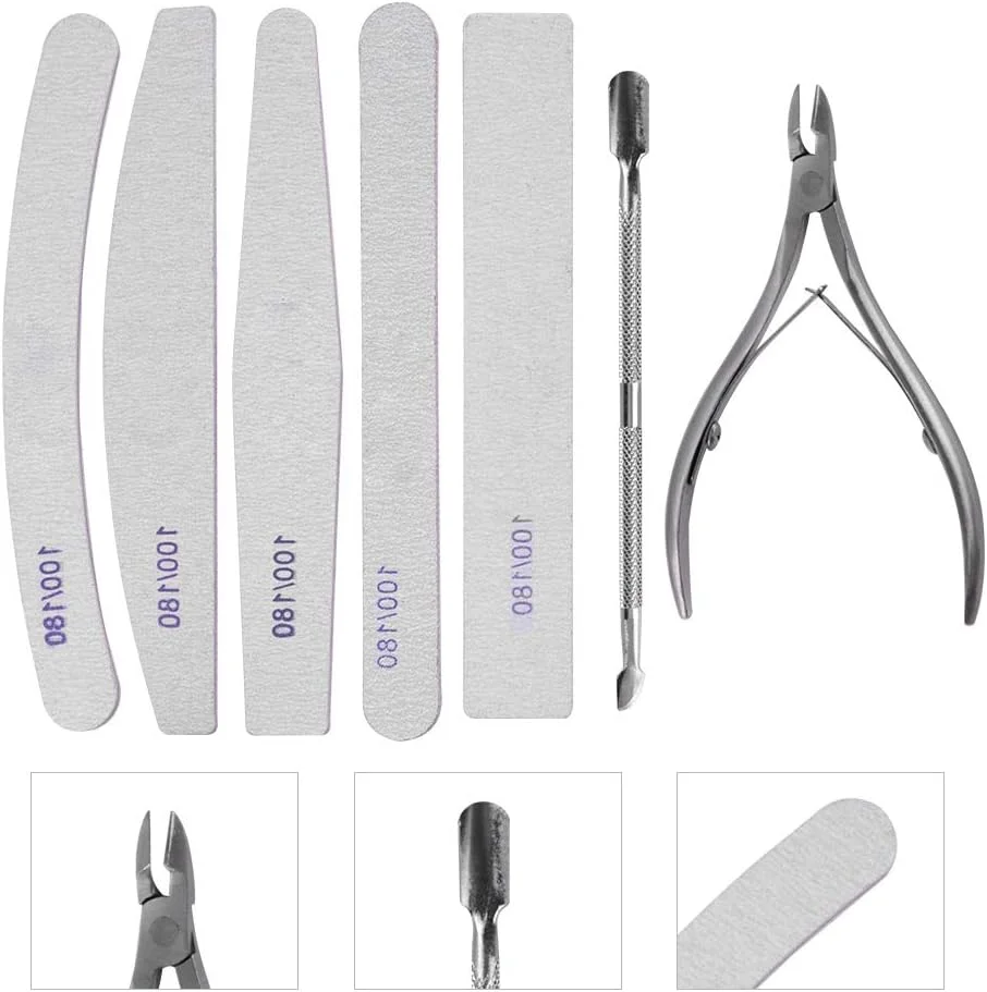 مجموعه سوهان ناخن Haofy، ابزار مانیکور، مانیکور آرایشی، پدیکور، سوهان اسفنجی برای ساییدن ناخن، پولیش بافر، مجموعه ابزار هنری و پدیکور