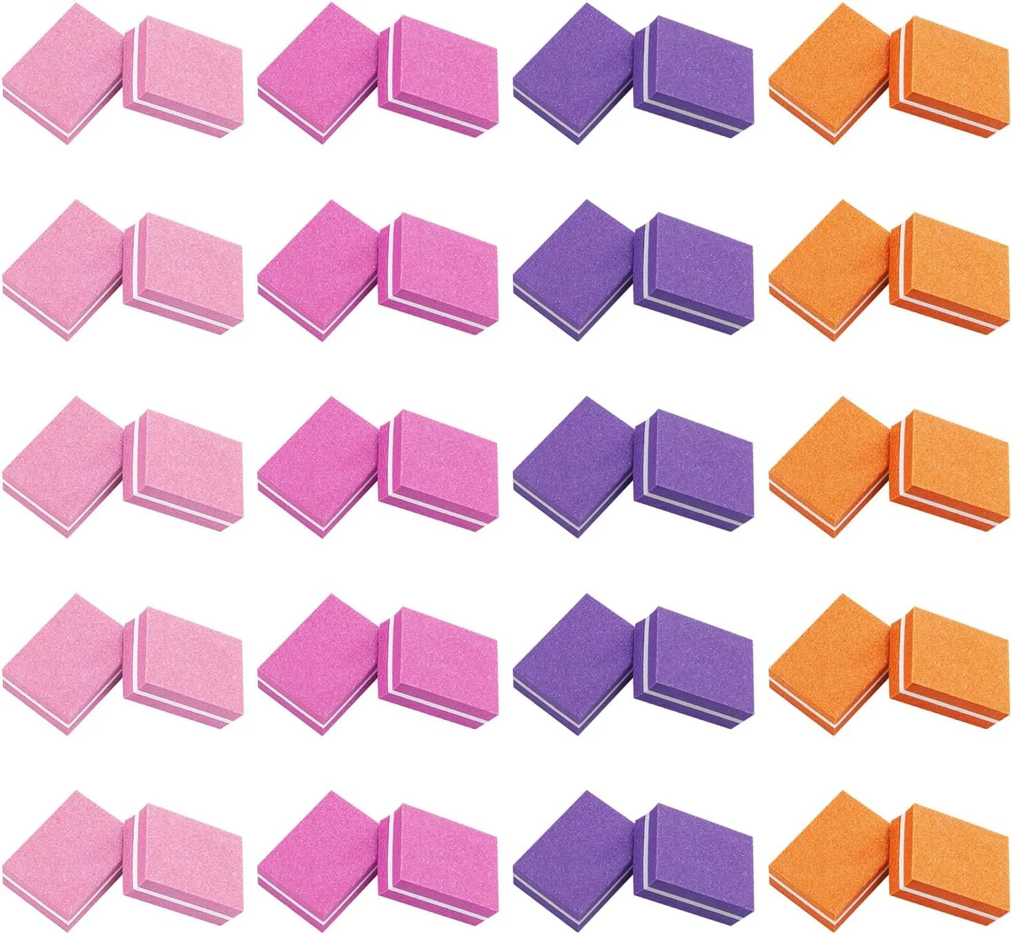 بسته ۴۰ عددی بافر ناخن، سوهان ناخن بافر حرفه ای، بلوک های سمباده، سوهان ناخن مینی دو طرفه، سوهان پولیش ناخن برای سمباده زدن ناخن های ژلی و ناخن های اکریلیک، ۴ رنگ