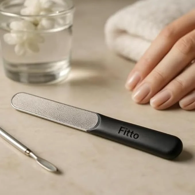 سوهان ناخن مشکی فیتو - سوهان ناخن سمباده ای قابل حمل برای ناخن های دست و پا، دو طرفه با درجه زبری متفاوت برای مانیکور و پدیکور