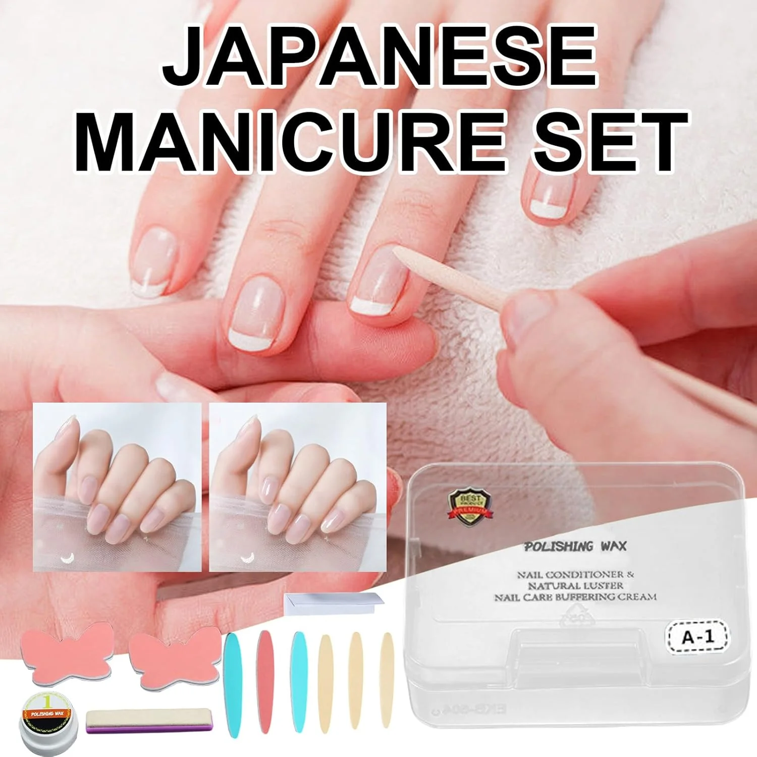 کیت پولیش ناخن، پولیش و واکس براق کننده ناخن، لوازم جانبی صاف کننده ناخن برای مانیکور، مناسب برای خانم ها، مبتدیان و متخصصان در سالن و منزل