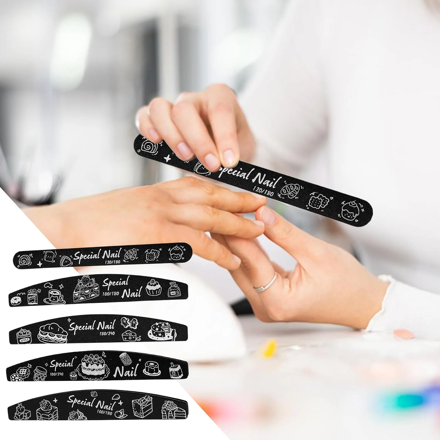 سوهان ناخن، بلاک بافر مانیکور سوهان ناخن اسفنجی بزرگ - پولیش دو طرفه برای فرم دادن به ناخن، مناسب برای زنان، دختران، هنرمندان، سالن، اسپا، مسافرت، ناخن پا، استفاده روزانه، تولد، تعطیلات