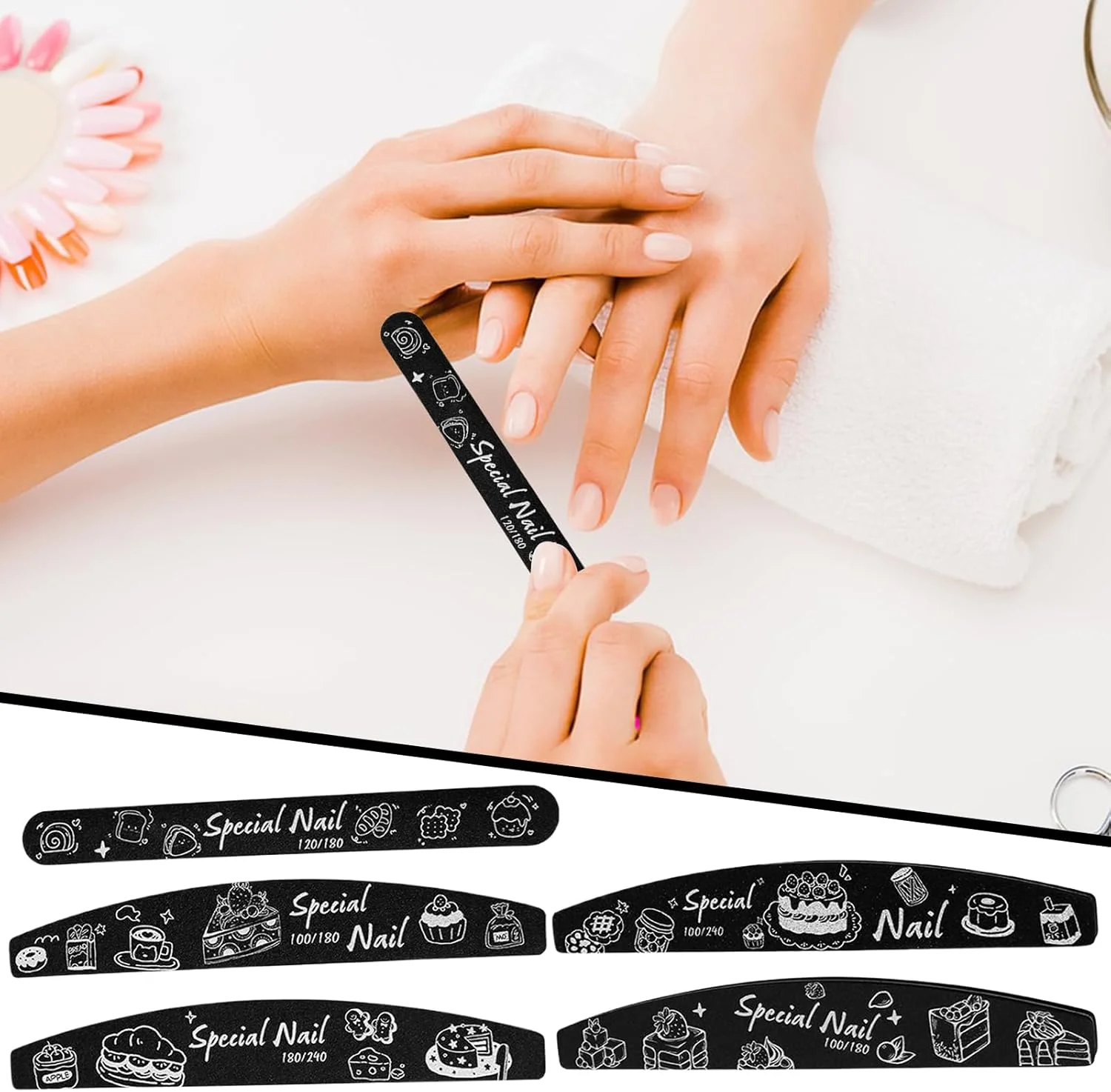 سوهان ناخن | سوهان اسفنجی بزرگ، ابزار مانیکور برای شکل دادن به ناخن پا، مناسب استفاده روزانه، مسافرت، سالن های اسپا، منزل، هدیه تولد و تعطیلات برای بانوان و دختران