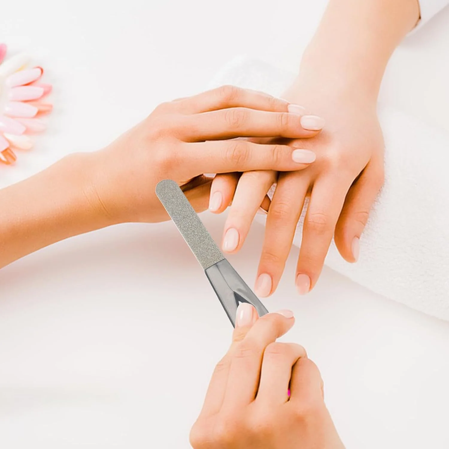 سوهان ناخن حرفه ای - سوهان ناخن طبیعی دو طرفه - ابزار پولیش سنگ زنی لوازم پدیکور برای زنان دختران سالن ناخن منزل مسافرت روزانه