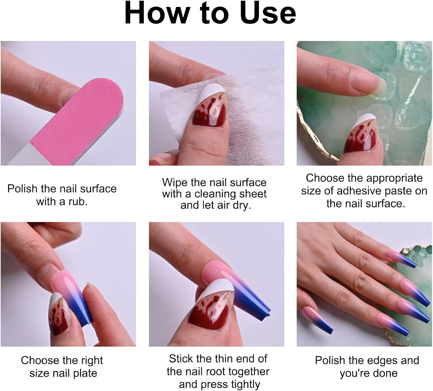 ۱۰۰ عدد ناخن مصنوعی انگشت پا، ۱۰ سایز، پوشش کامل، شفاف، مناسب برای سالن های ناخن و طراحی ناخن