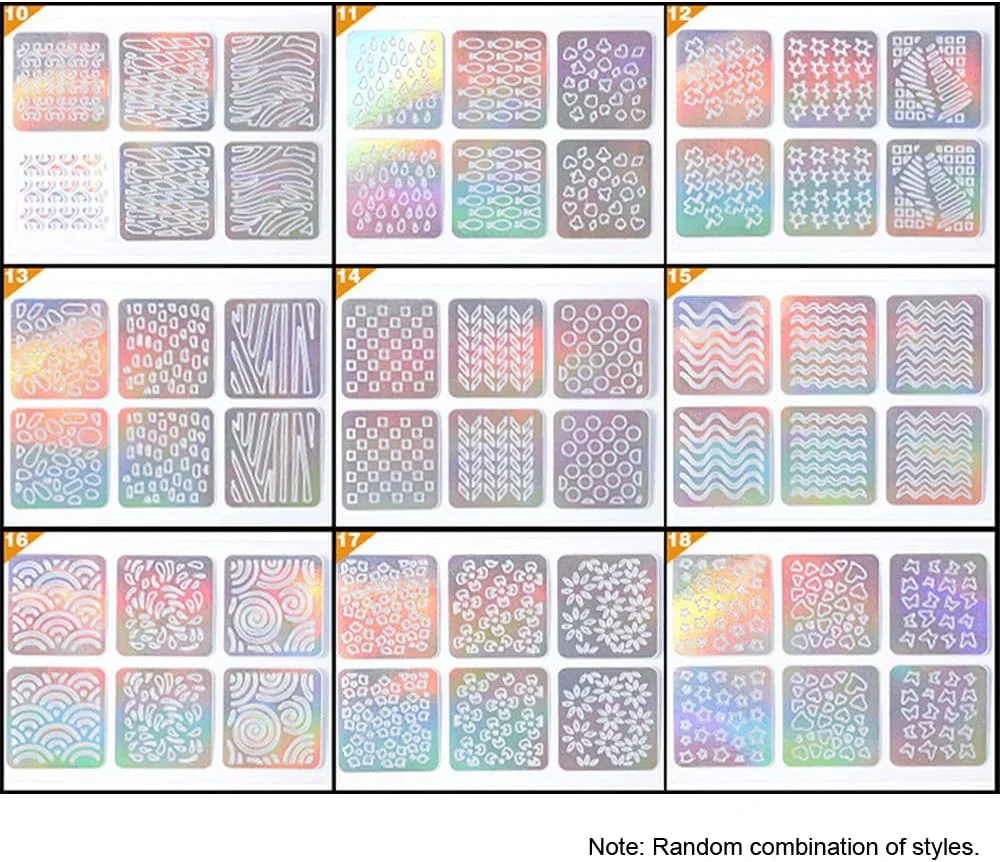 24 عدد برچسب طراحی ناخن سه بعدی توخالی برای طراحی
