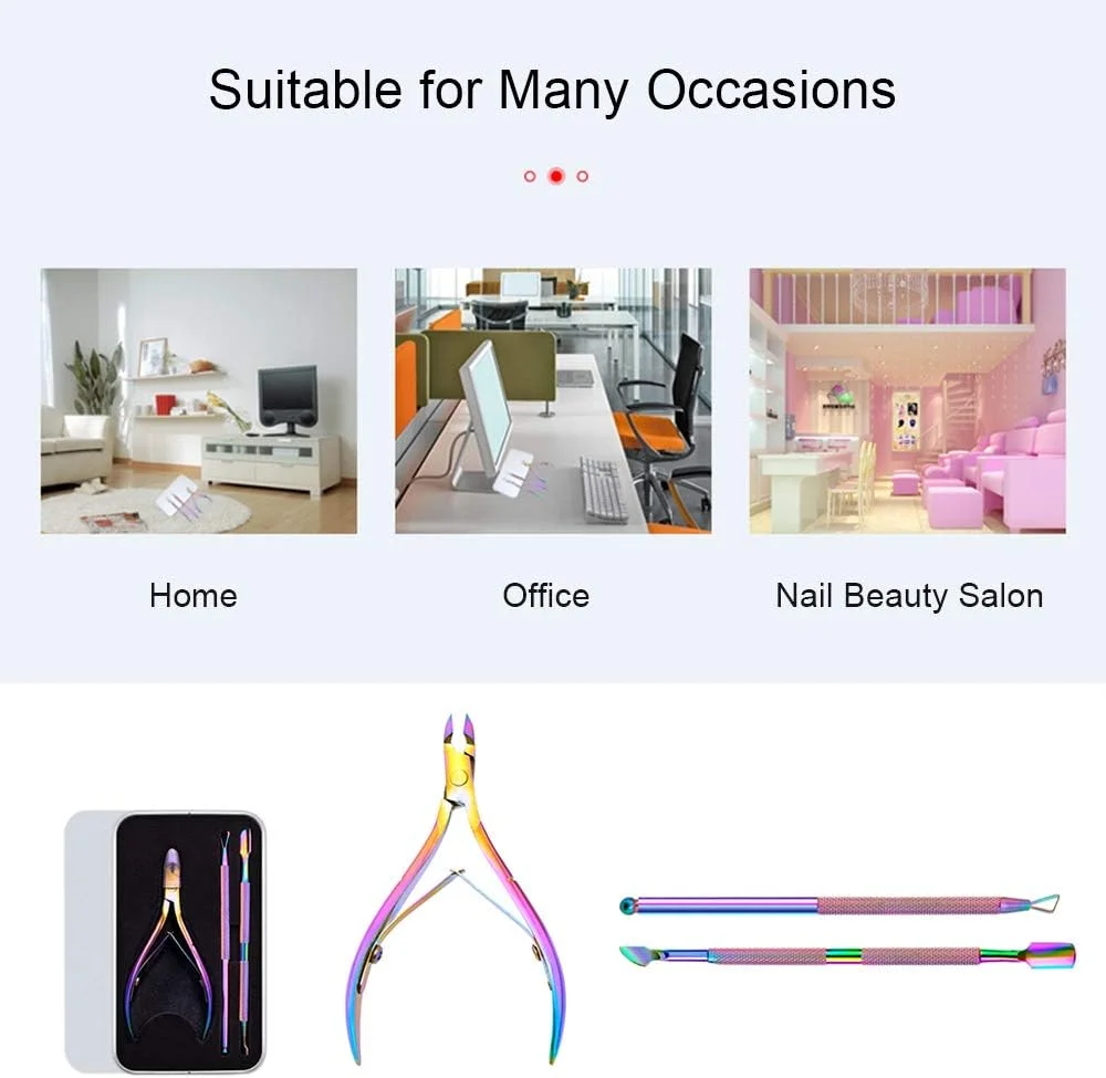 ابزار حذف پوستک ناخن، پوشر، نیپر، قیچی و انبر استیل ضد زنگ حرفه ای برای مانیکور و پدیکور ناخن های دست و پا