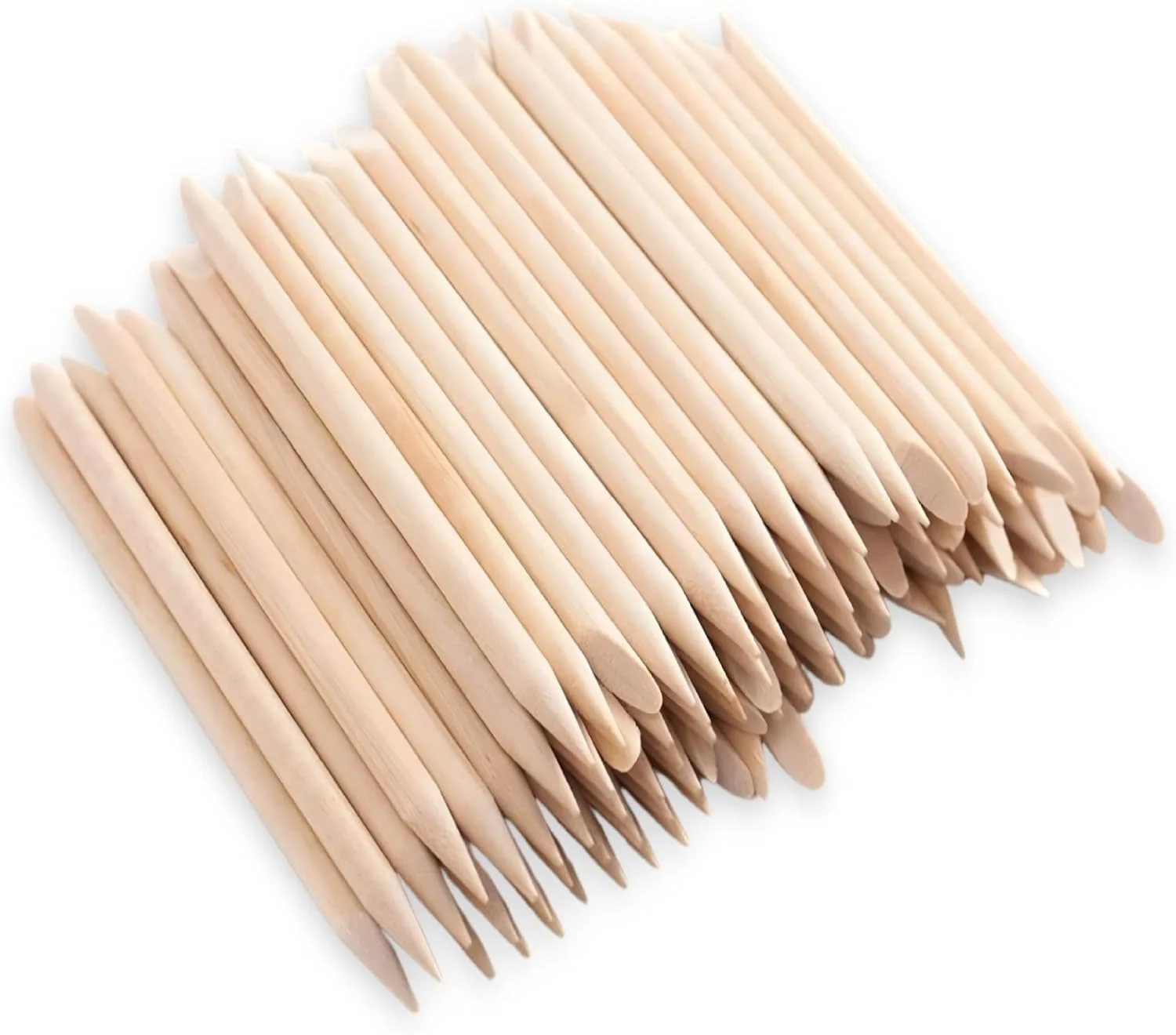 چوب عقب زن ناخن چوبی (100 عدد) - ابزارهای دو طرفه برای مراقبت از ناخن، تمیز کردن و اصلاح لاک - چوب پرتقالی صاف و بدون پرز برای استفاده در سالن و منزل (اندازه: 15 سانتی متر)