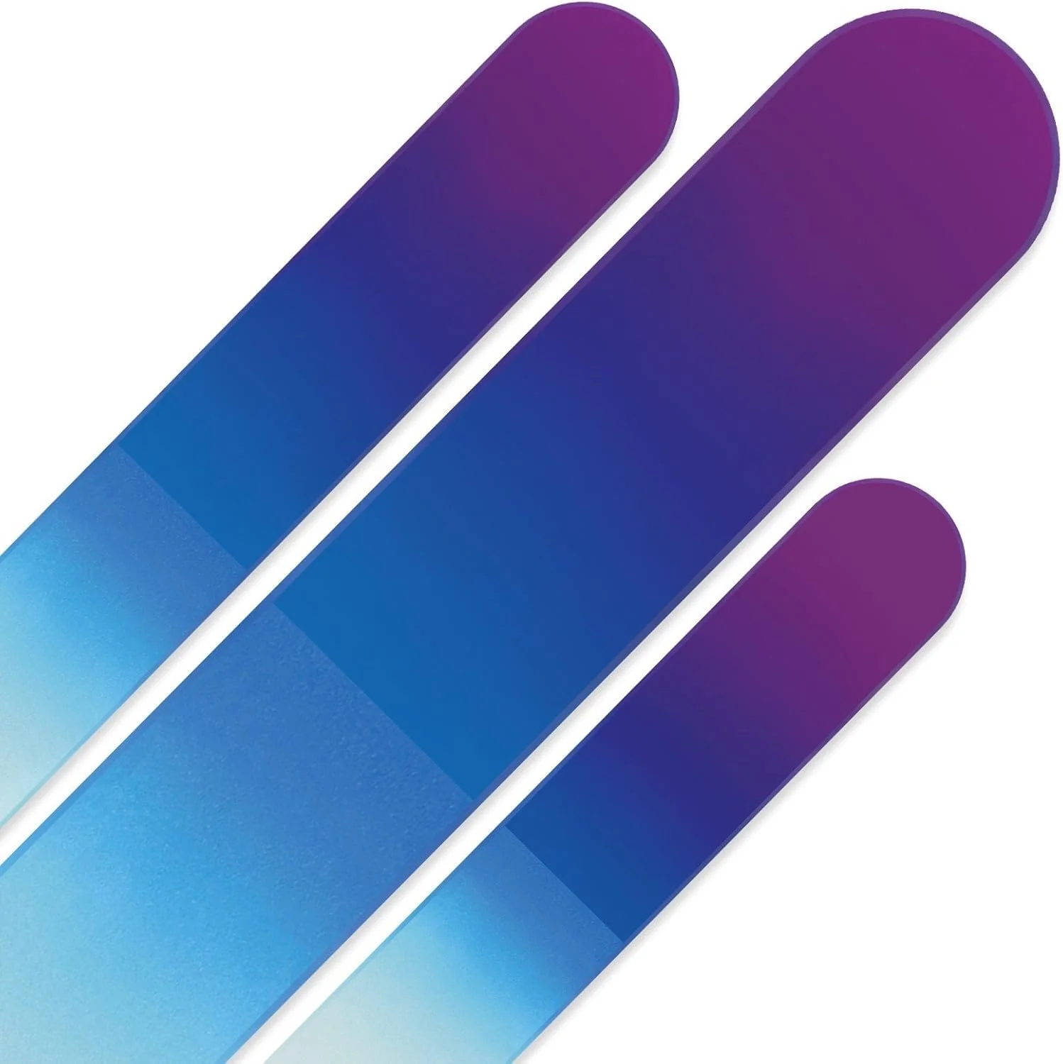 ست سوهان ناخن شیشه ای 3 عددی، ابزار مانیکور کریستالی در کیف مخملی - شیشه بادوام برای ناخن های طبیعی - کیت حرفه ای مانیکور و پدیکور