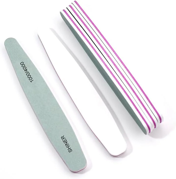 مجموعه سوهان بافر ناخن حرفه ای شاینر، درجه زبری 1000/4000، سبز نعنایی، ابزار مانیکور دو طرفه برای مراقبت از ناخن، 20 عدد در بسته