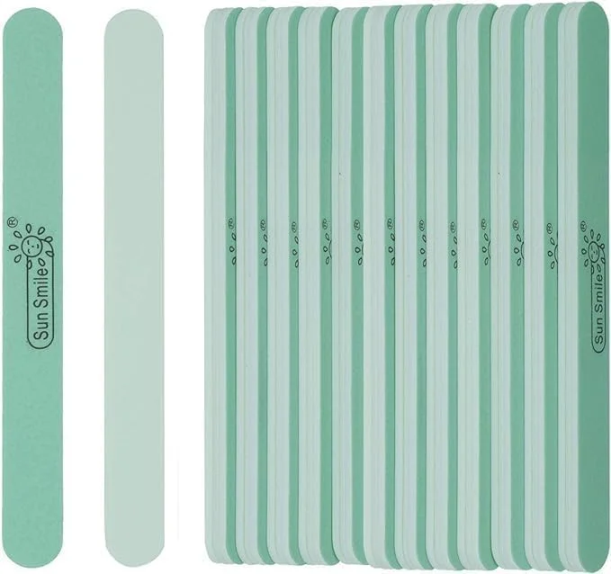 بافر ناخن حرفه ای، سوهان مانیکور دو طرفه سبز نعنایی، 17x2x0.5 سانتیمتر، مدل Sun Smile، بسته 15 عددی