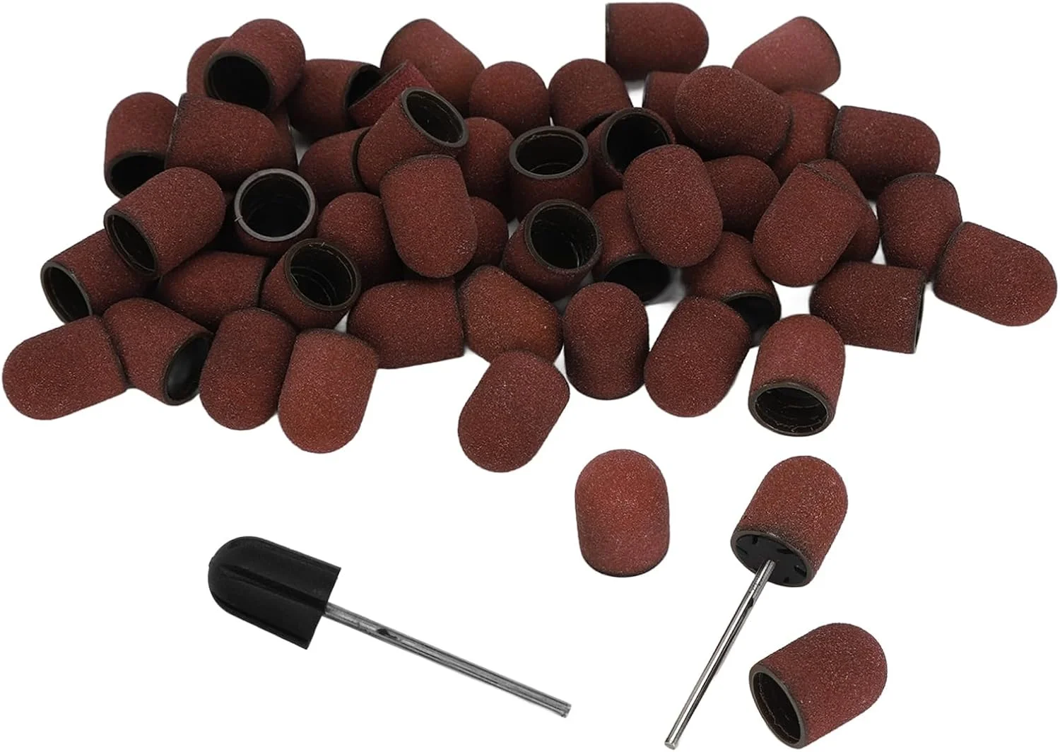 مجموعه 50 عددی نوارهای سمباده آسیزیکس، نوارهای سمباده حرفه ای برای دریل ناخن، سری دریل ناخن به همراه 2 میله، مجموعه قطعات سمباده برای مانیکور و پدیکور کوتیکول ژل آکریلیک