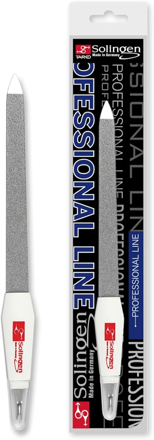 سوهان ناخن حرفه ای زولینگن - ابزار پیرایش/برداشتن پوست های اضافه دور ناخن | ابزار مانیکور و پدیکور | ابزار 2 در 1 برای مراقبت از ناخن های دست و پا | سوهان یاقوت کبود دو طرفه و کاتر تیز پوست مرده