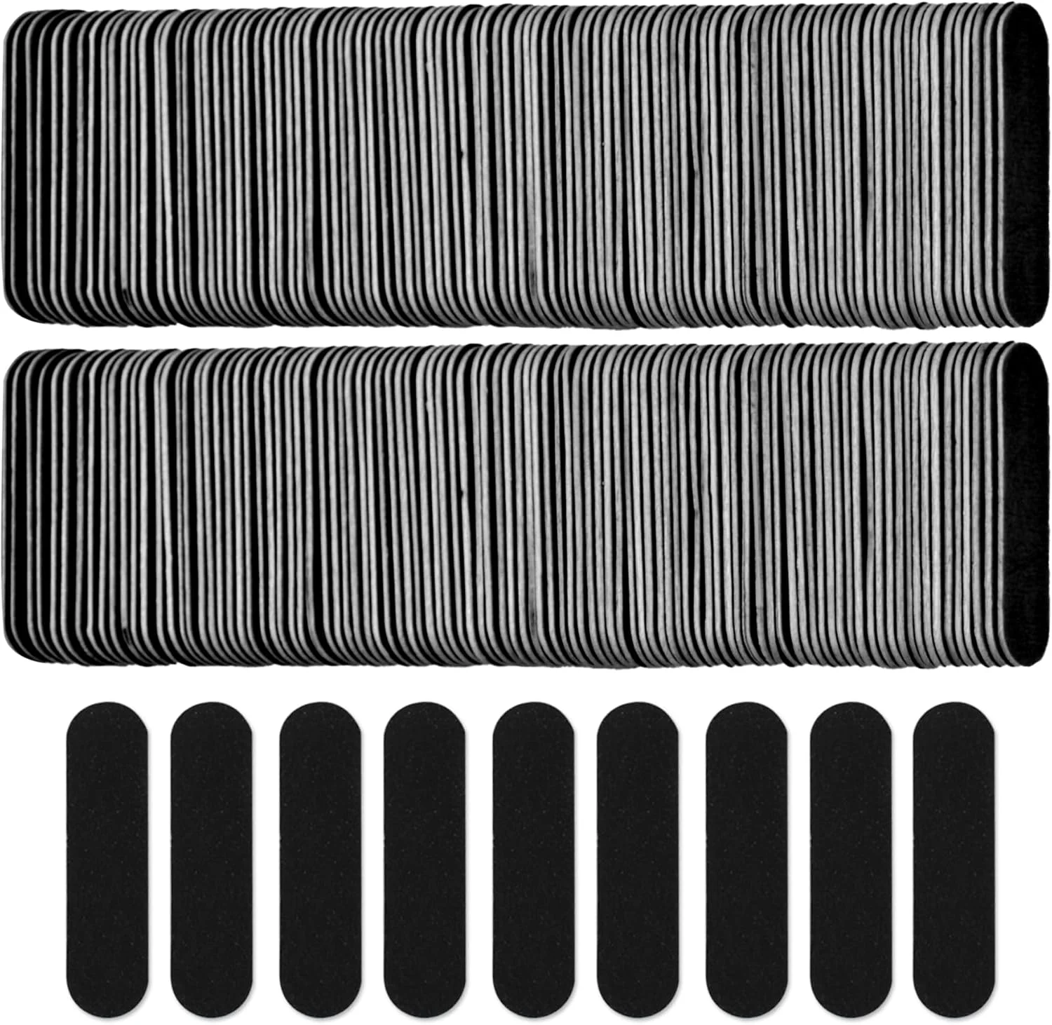 بسته 300 عددی سوهان ناخن کوچک (درجه زبری 180/240)، سوهان ناخن یکبار مصرف دو طرفه، ابزار مانیکور خانگی یا حرفه ای (مشکی)