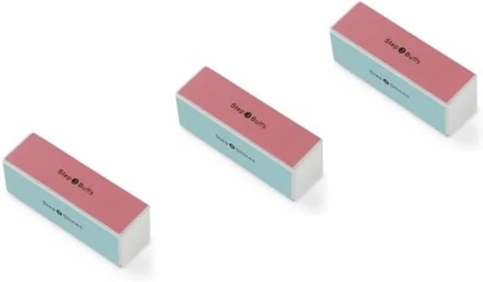 بلاک پولیش ناخن 4 طرفه Manicare، بسته 3 عددی، از بین برنده ناهمواری و ایجاد کننده درخشش فوری، ابزار مانیکور آسان برای شکل دادن، صاف کردن و صیقل دادن ناخن ها