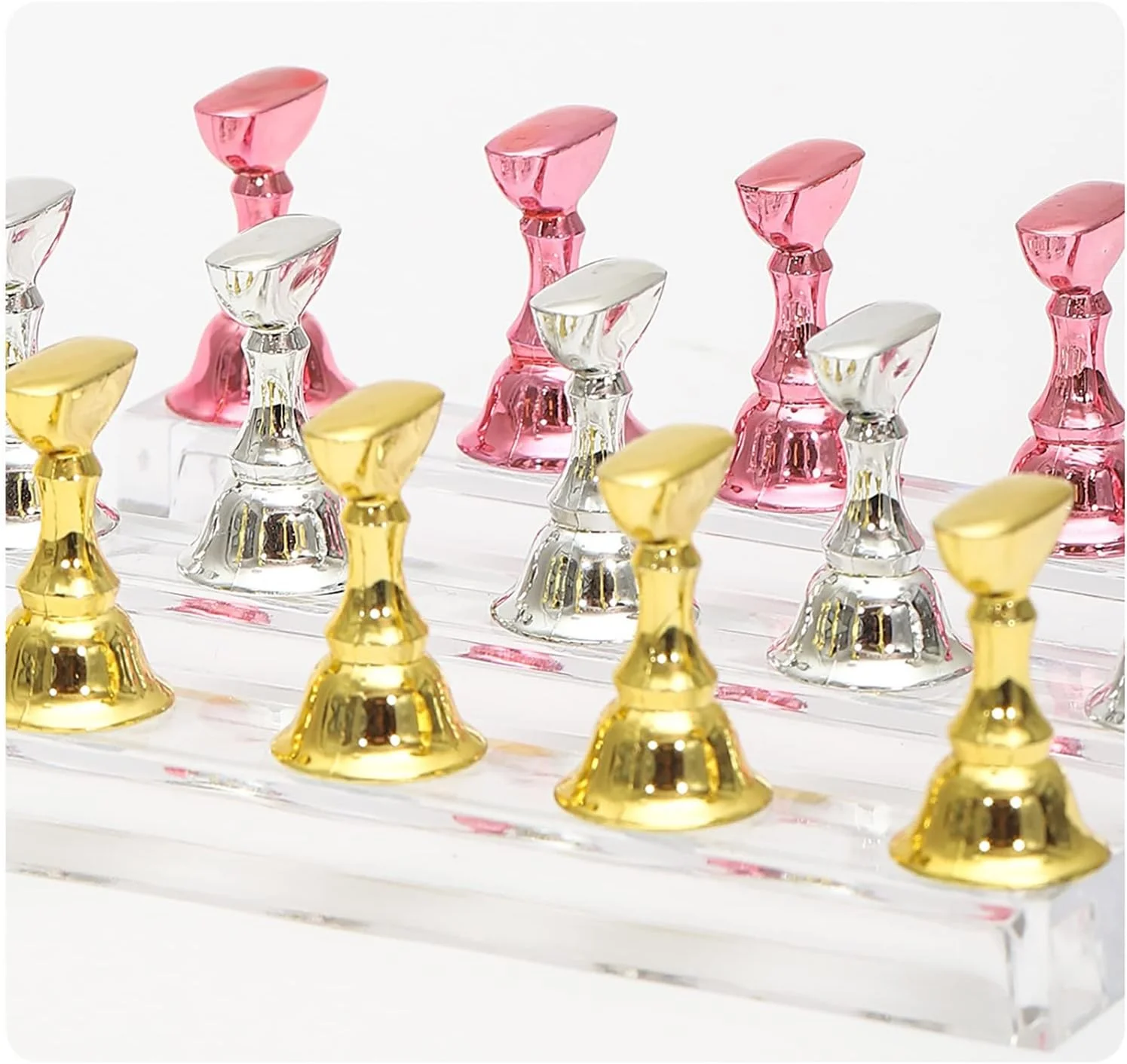 پایه تمرین طراحی ناخن اکرلیک پپیسکی، نگهدارنده تیپ ناخن، ابزار مانیکور برای استفاده در سالن ناخن و منزل