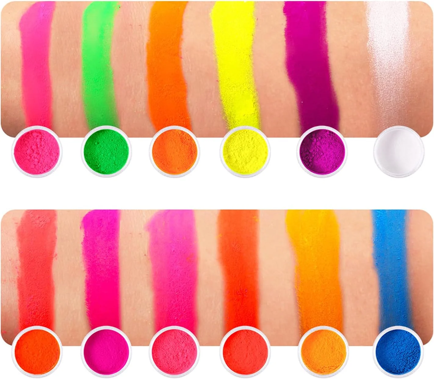 پودر شب‌تاب پپیسکی، ۱۲ رنگ، پودر درخشان تیره، پودر ناخن، سایه چشم