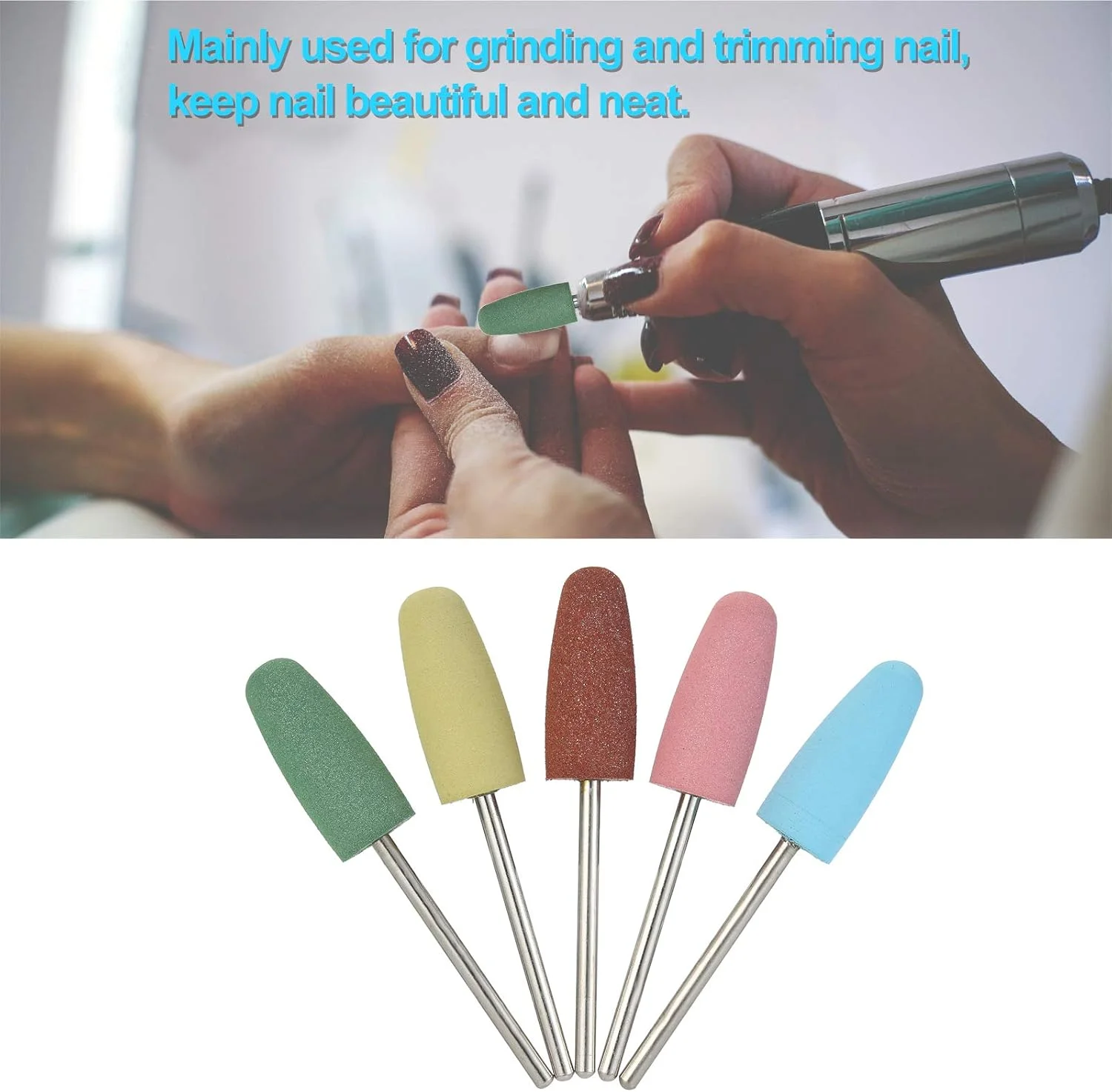 ست 5 عددی مته سیلیکونی لاستیکی، مته های چند رنگی فرز برای مانیکور، بافر ناخن، پولیشر، ابزار آسیاب ست 5 عددی مته سیلیکونی لاستیکی، مته های چند رنگی فرز برای مانیکور، بافر ناخن، پولیشر، ابزار آسیاب