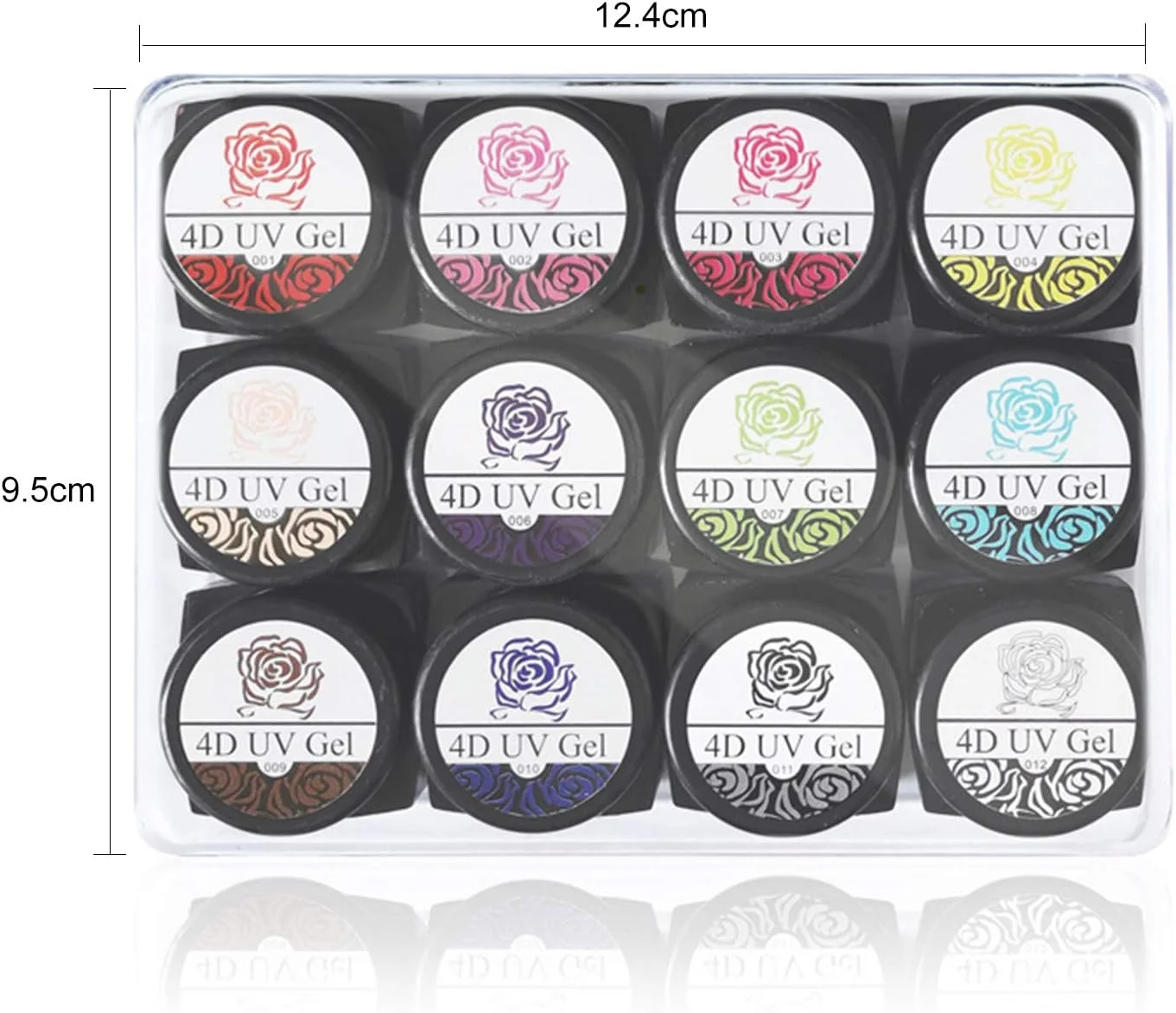 کیت طراحی ناخن شامل ۱۲ رنگ ژل مجسمه‌سازی ۴ بعدی برای طراحی الگو، گل و تزئین ناخن