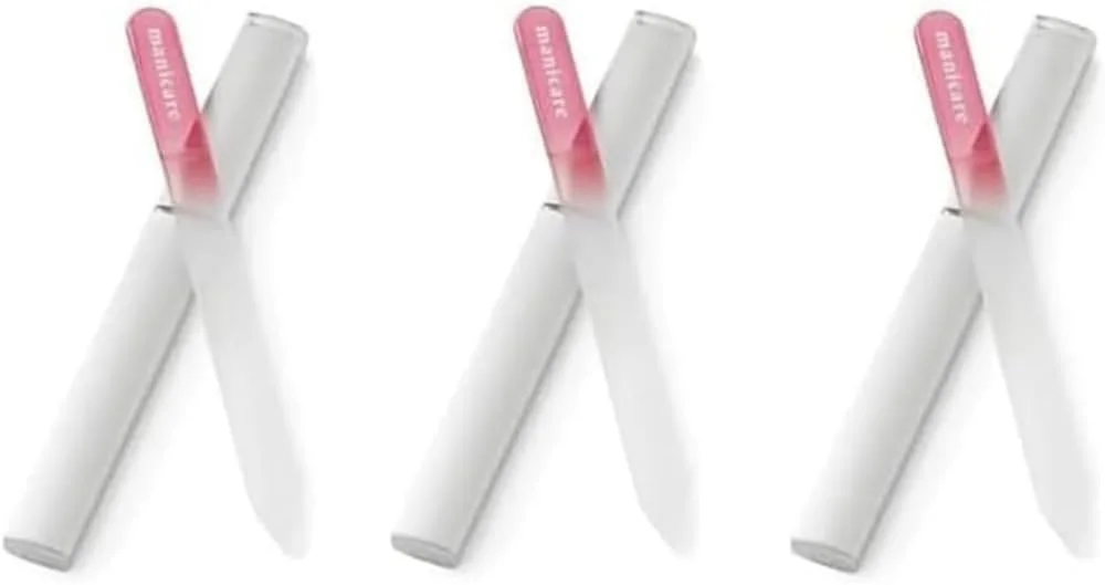 سوهان ناخن شیشه ای مانیکر، برای حالت دادن و طراحی ناخن ها، سوهان شیشه ای قوی برای ناخن های طبیعی و مصنوعی، دو طرفه، شامل محافظ، ایده آل برای استفاده در منزل یا مسافرت