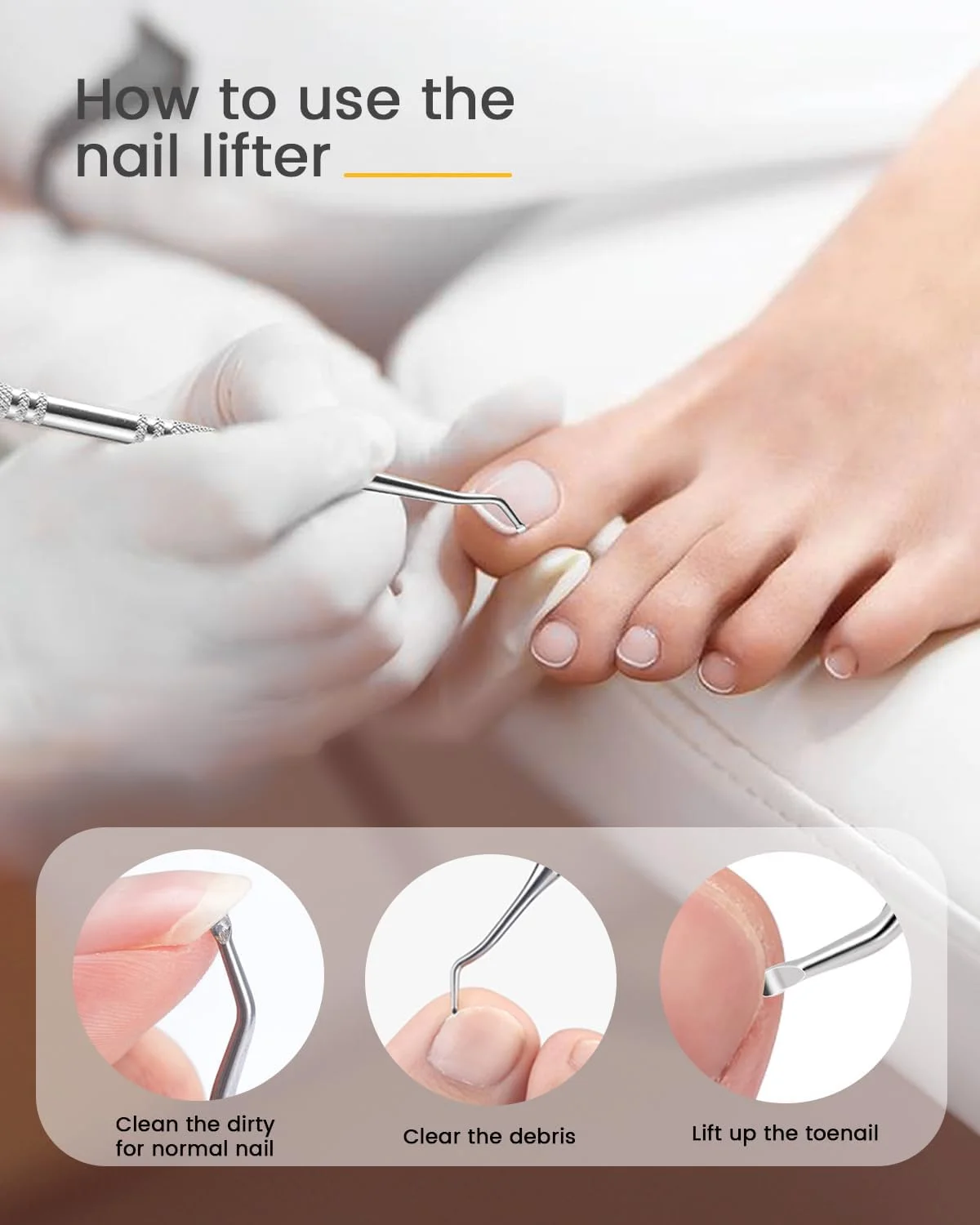 سوهان ناخن فولادی بلند BEZOX برای اونیکومیکوز، ناخن فرورفته، ناخن های ضخیم و قارچی به همراه ابزار دو طرفه برای بلند کردن ناخن پا - ابزار نهایی مانیکور و پدیکور برای مراقبت از ناخن مردان و زنان