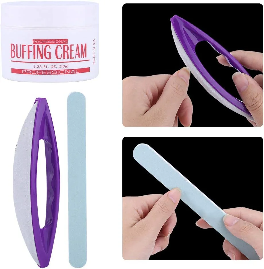 کرم پولیش ناخن، برس پولیش و مجموعه نوار پولیش - مناسب برای استفاده شخصی، سالن های آرایشی و آموزشگاه ها