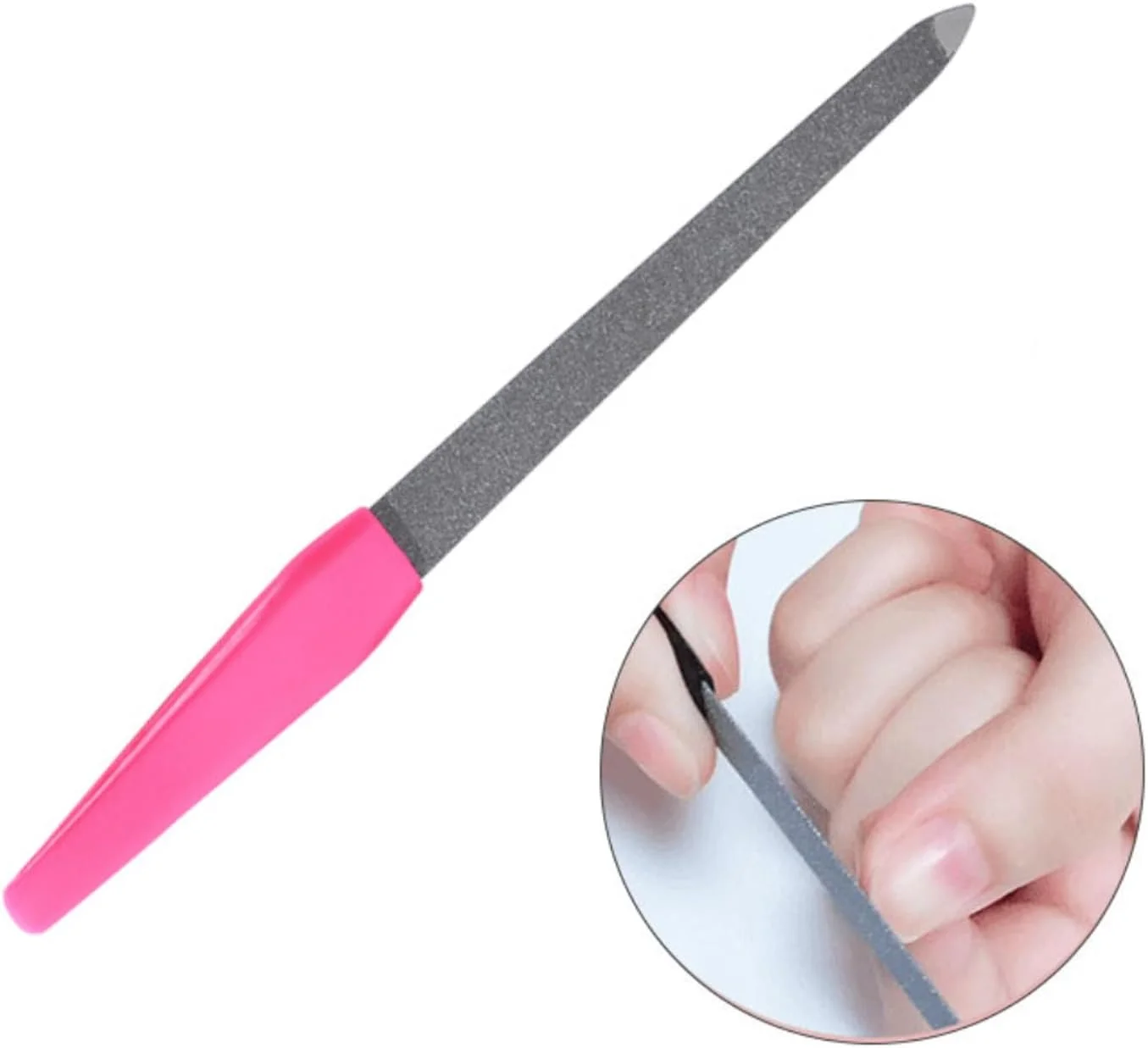 ست سوهان ناخن دو طرفه حرفه ای - 3 عدد سوهان سمباده ای برای ناخن های صاف و براق، ابزار عالی مانیکور برای استفاده در منزل و سالن (صورتی)