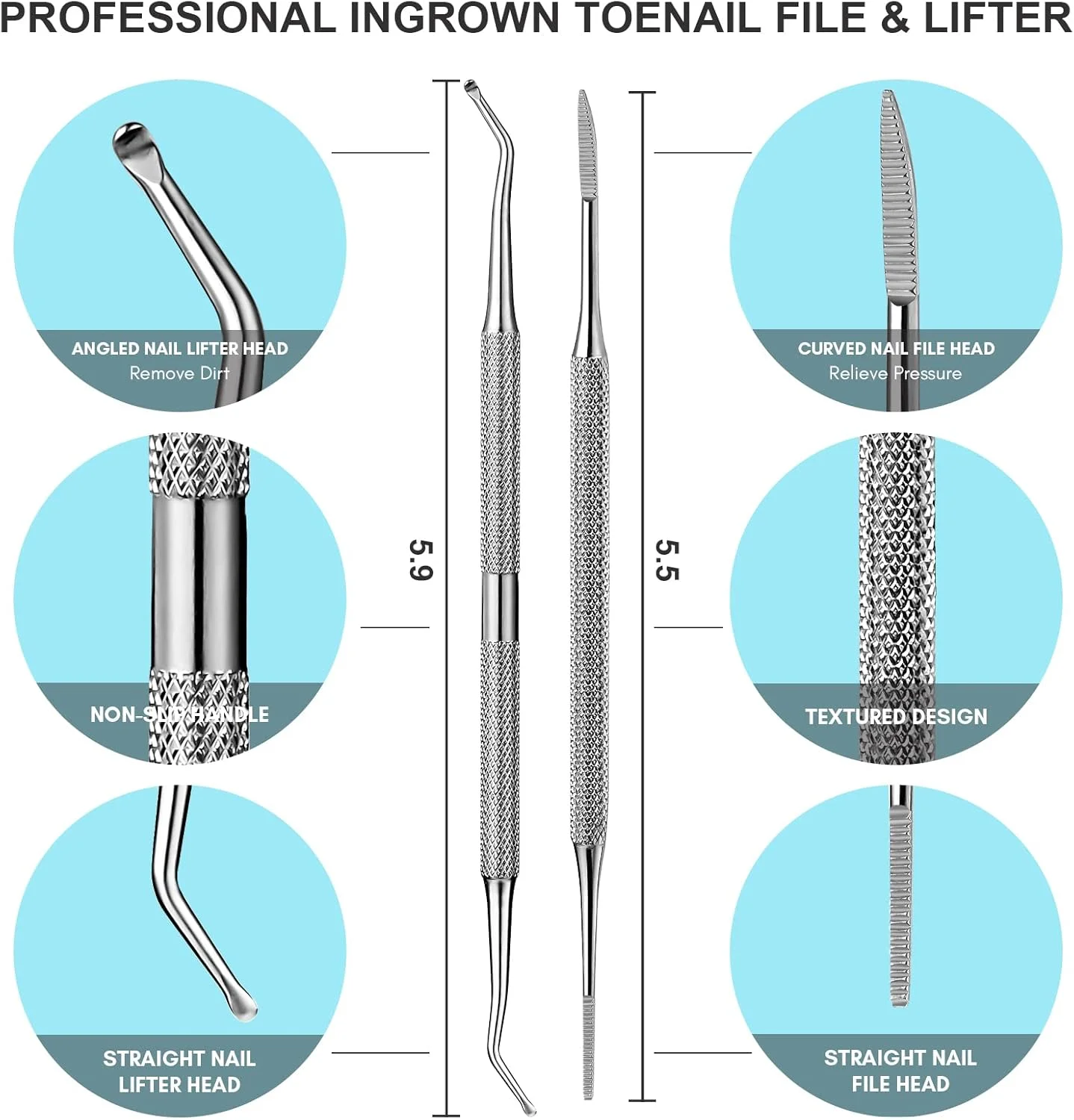 سوهان و لیفتر ناخن پا فرورفته FAMILIFE L07 ساخته شده از استیل ضد زنگ حرفه ای با گرید جراحی