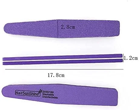 ۳ عدد سوهان ناخن (سفید، خاکستری، نارنجی) سمباده بلوکی ۱۰۰/۱۸۰ اسفنجی قابل شستشو