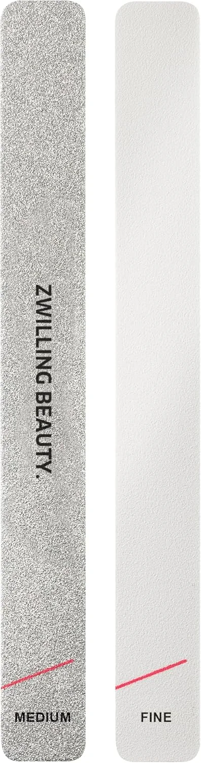 سوهان ناخن سمباده ای ZWILLING Beauty Group (سطح سوهان دانه درشت و ریز، مراقبت ملایم از ناخن، کیفیت استودیو ناخن)، ممتاز، بسته 2 عددی، سفید، 160 میلی متر