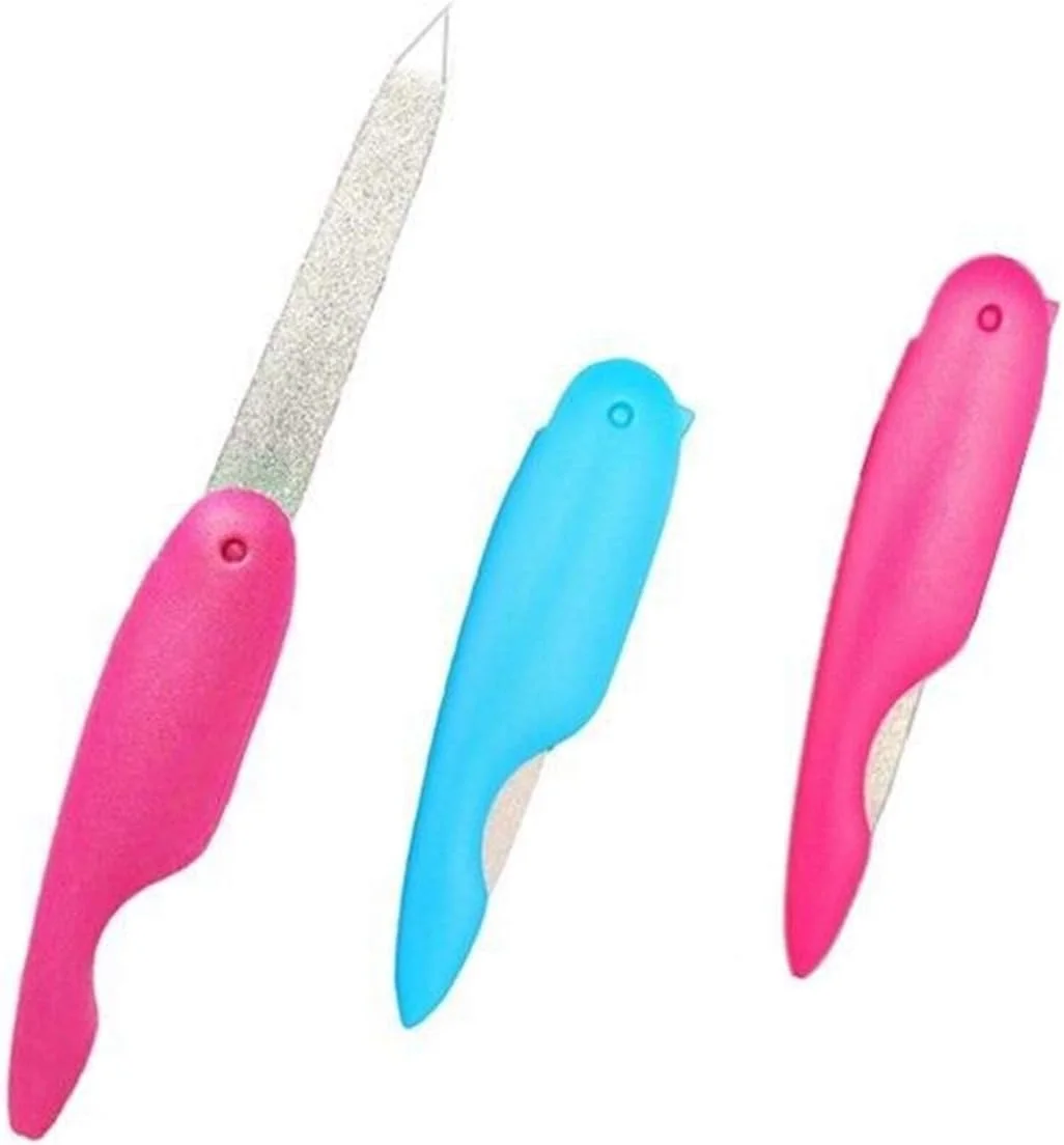 ست ۳ عددی سوهان ناخن تاشو فلزی استیل ضد زنگ، ابزار حرفه ای دو طرفه برای مرتب کردن آسان ناخن ها، مناسب آقایان و بانوان