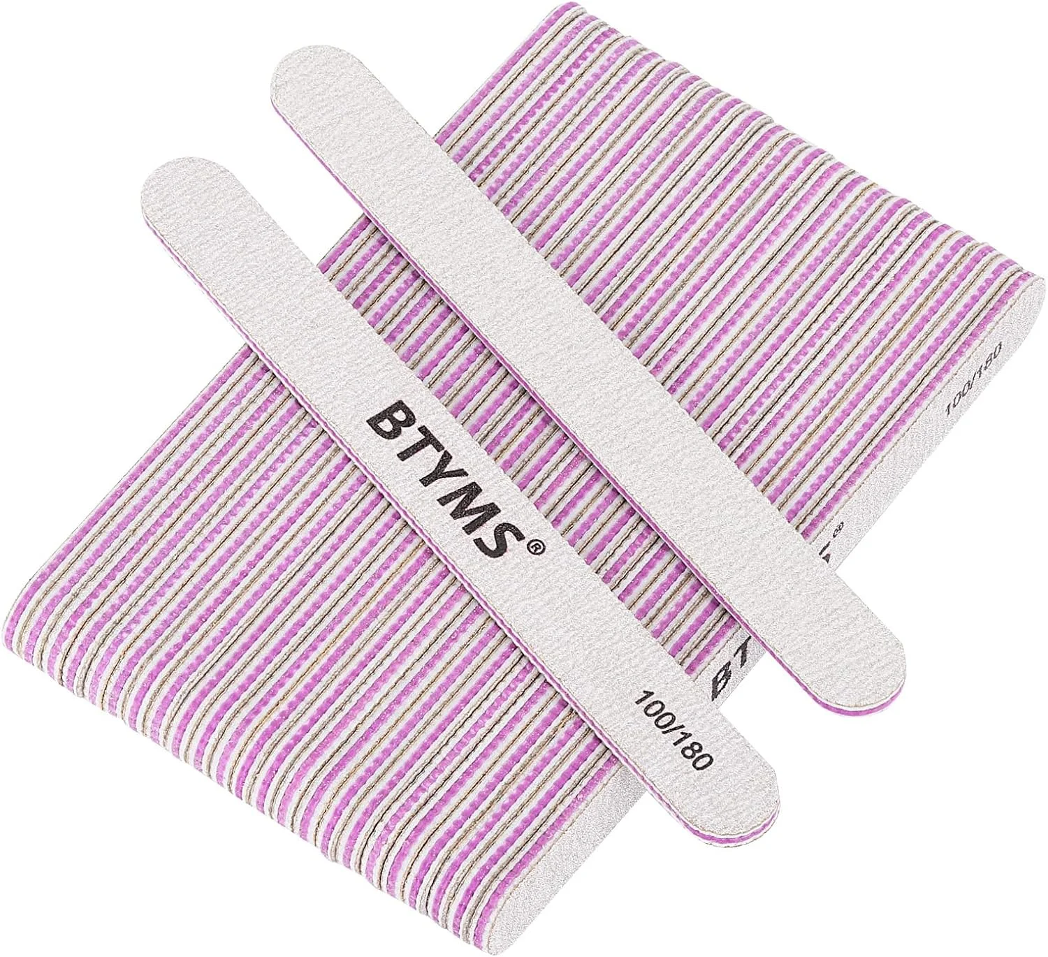 سوهان ناخن دو طرفه بی تی ام اس، بسته 25 عددی (درجه زبری 100/180) - مناسب برای استفاده در منزل و سالن