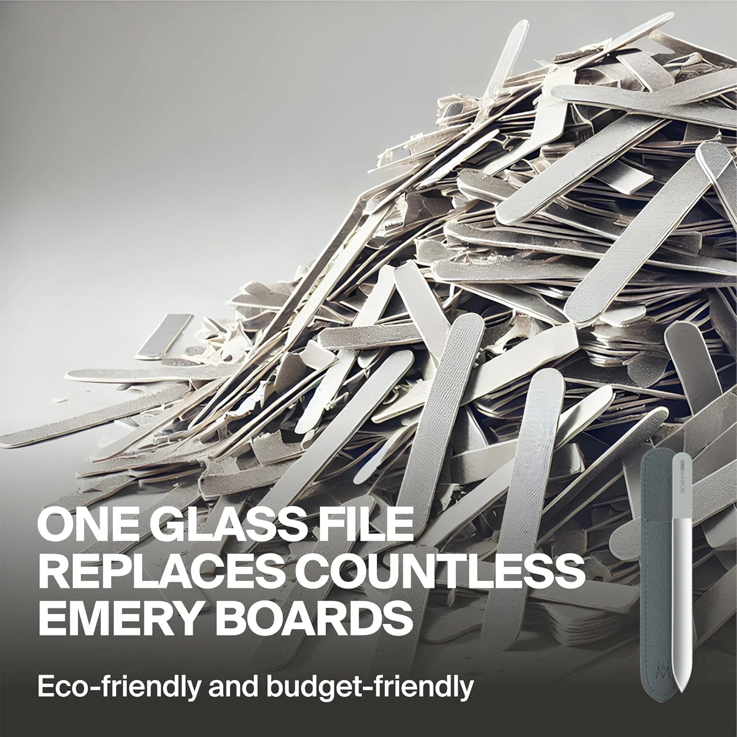 سوهان ناخن شیشه ای کریستالی دو طرفه ساخت چک با روکش چرمی محافظ