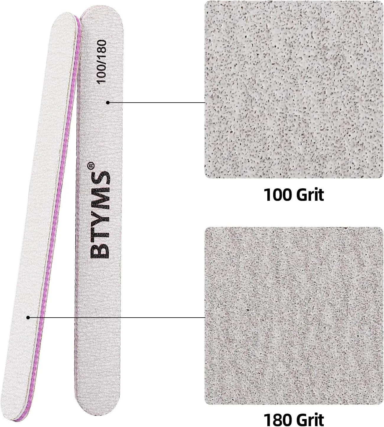 سوهان ناخن دو طرفه بی تی ام اس، بسته 25 عددی (درجه زبری 100/180) - مناسب برای استفاده در منزل و سالن