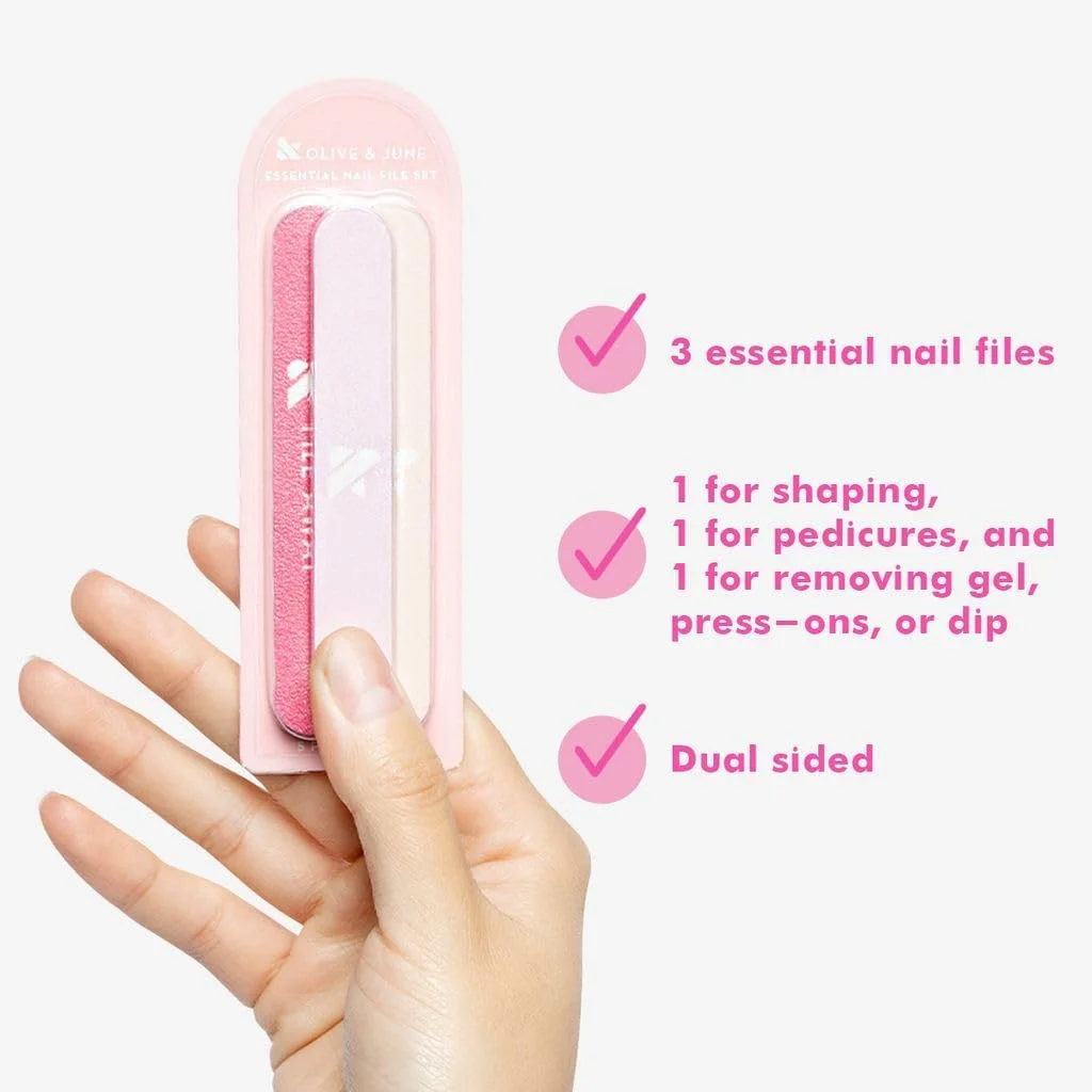 مجموعه سوهان ناخن نهایی Olive & June | بسته 5 عددی سوهان ناخن دو طرفه برای مانیکور، پدیکور و پاک کردن لاک ژل | حالت دهی و صاف کردن | کیفیت سالنی | ابزارهای دقیق و آسان برای مراقبت از ناخن