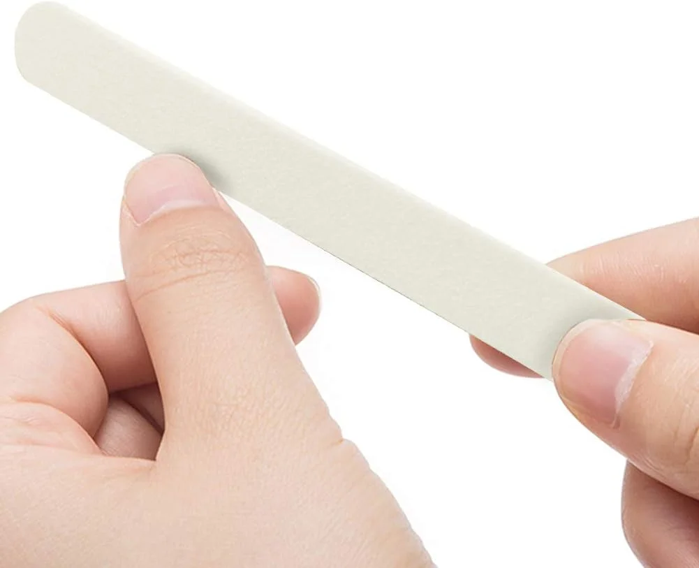 سوهان ناخن حرفه ای دو طرفه سمباده ای درجه زبری 80/100 مناسب برای کاشت ناخن پلی ژل و اکریلیک، ابزار مانیکور پدیکور، سفید، 50 عدد