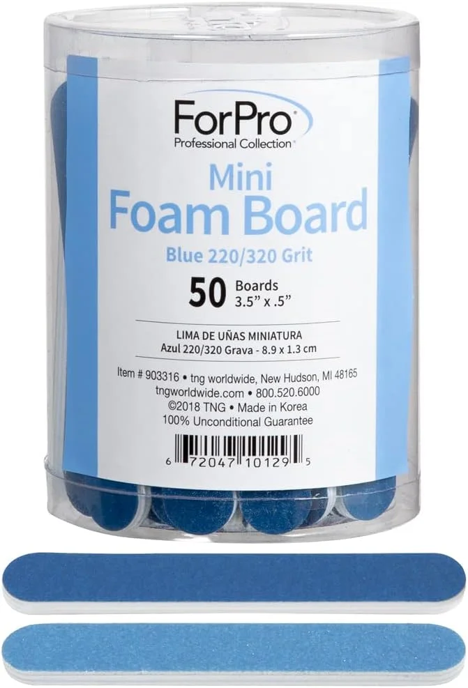 تخته سمباده فومی کوچک دو طرفه فورپرو پروفشنال کالکشن، درجه زبری 220/320، طول 9 سانتی متر، عرض 1.2 سانتی متر، آبی، مشکی، 50 عدد