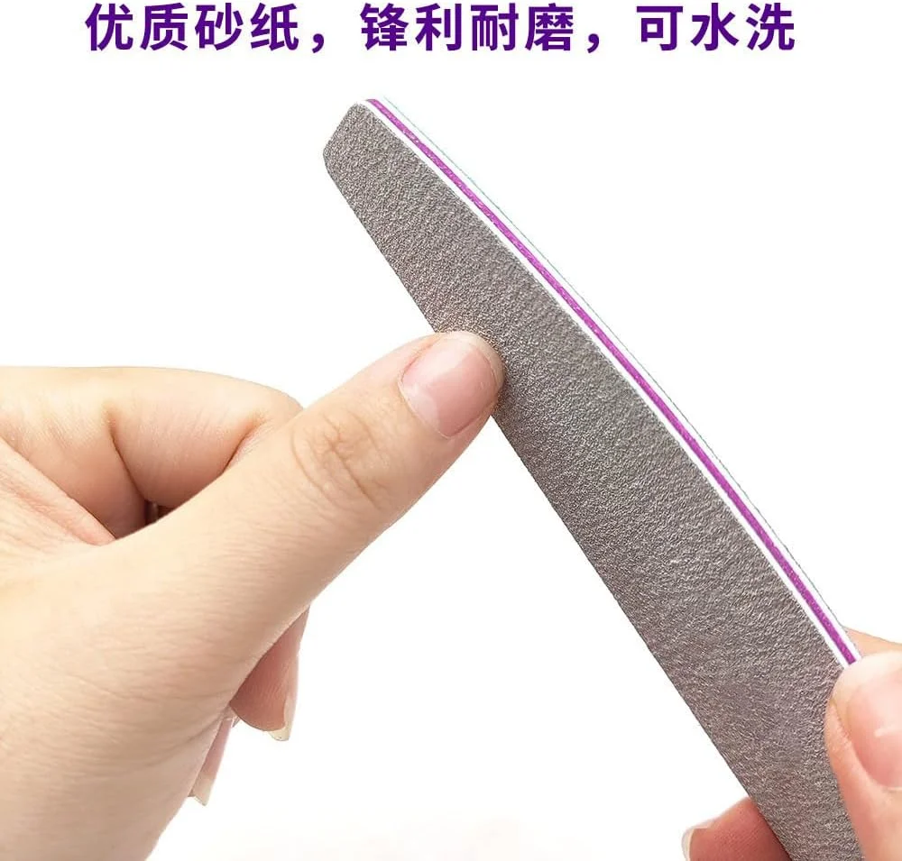 سوهان ناخن (بسته 10 عددی)، سوهان ناخن حرفه ای قابل استفاده مجدد با درجه زبری 100/180، سوهان دو طرفه برای ناخن های طبیعی، هدیه برای خانم ها